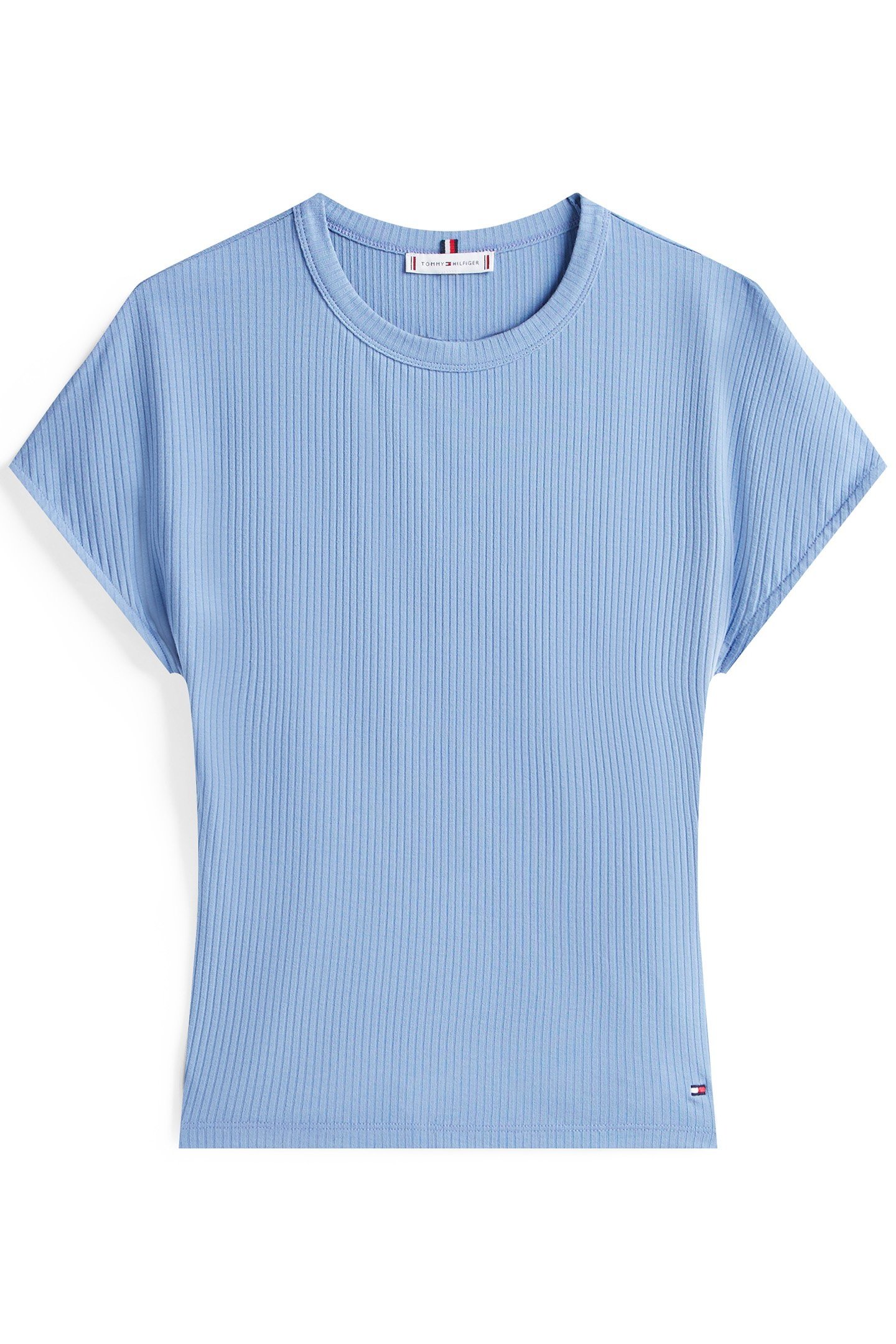 5X2 RIB SLIM FIT CAP SLEEVE TEE BRISK BLUE 4