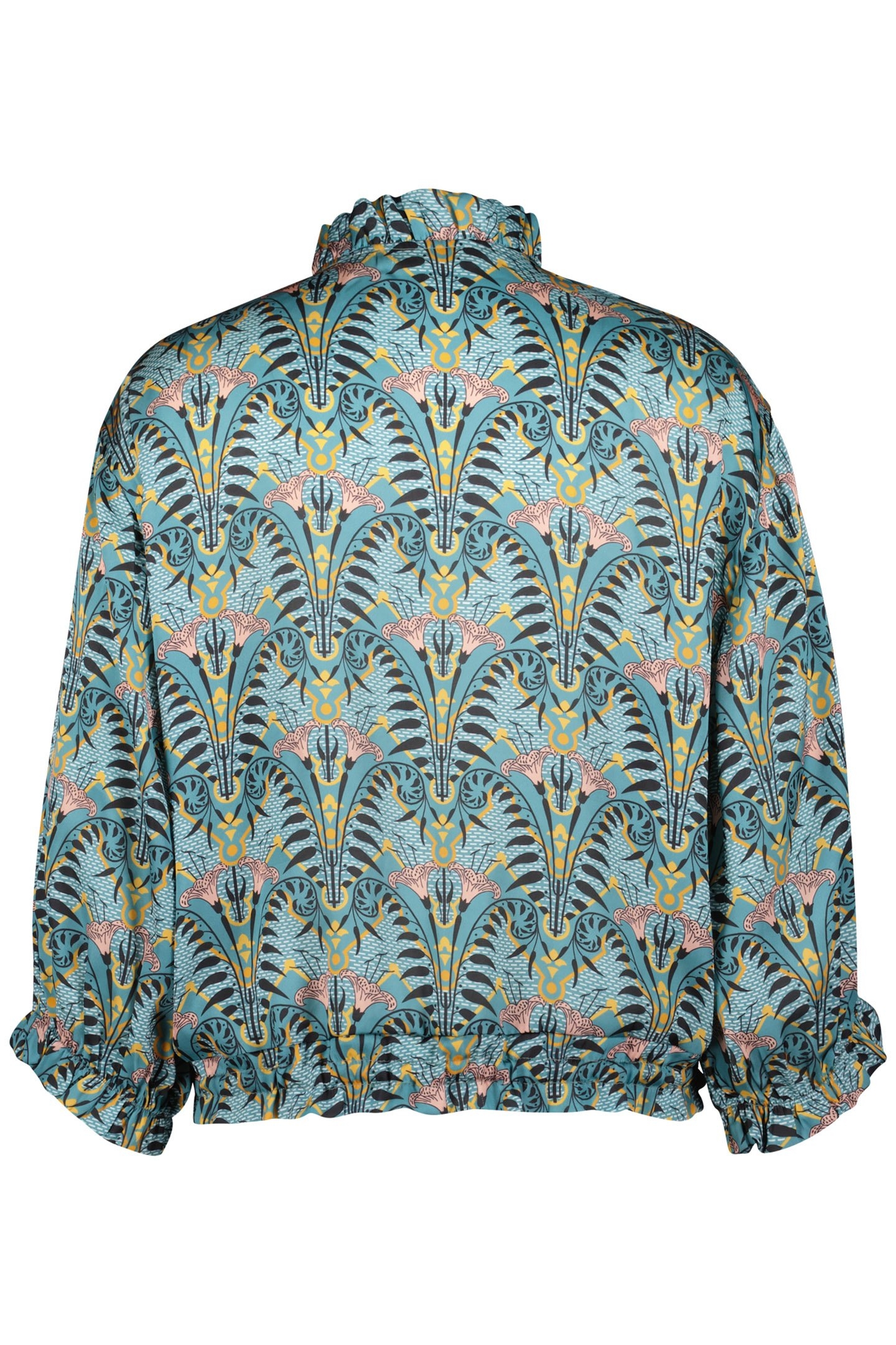 ZIP BLOUSE SEVILLA AQUA SEA WITH FOUNTAIN PRINT 5
