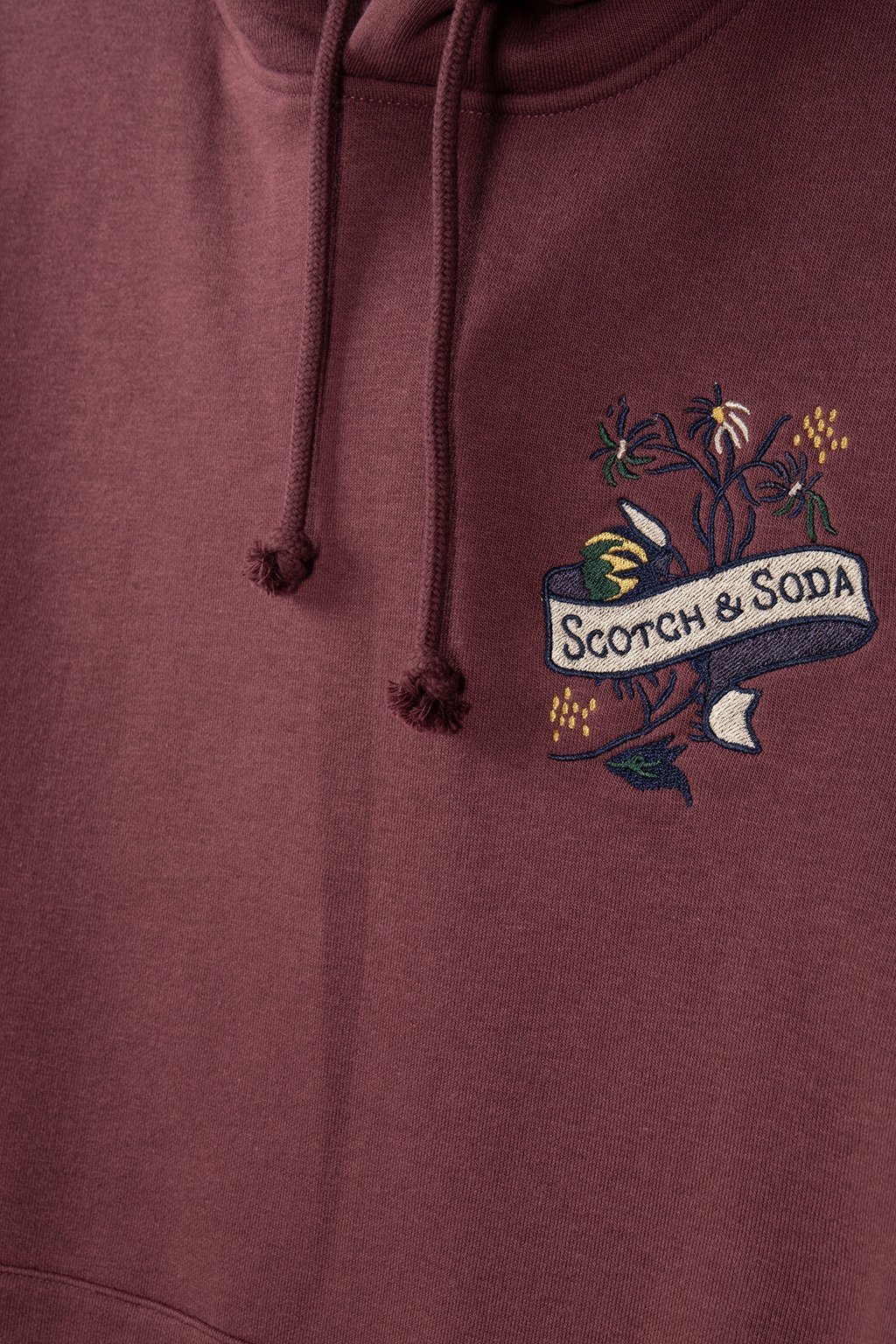 RELAXED FIT FLEECE GRAPHIC HOODIE WINE 4