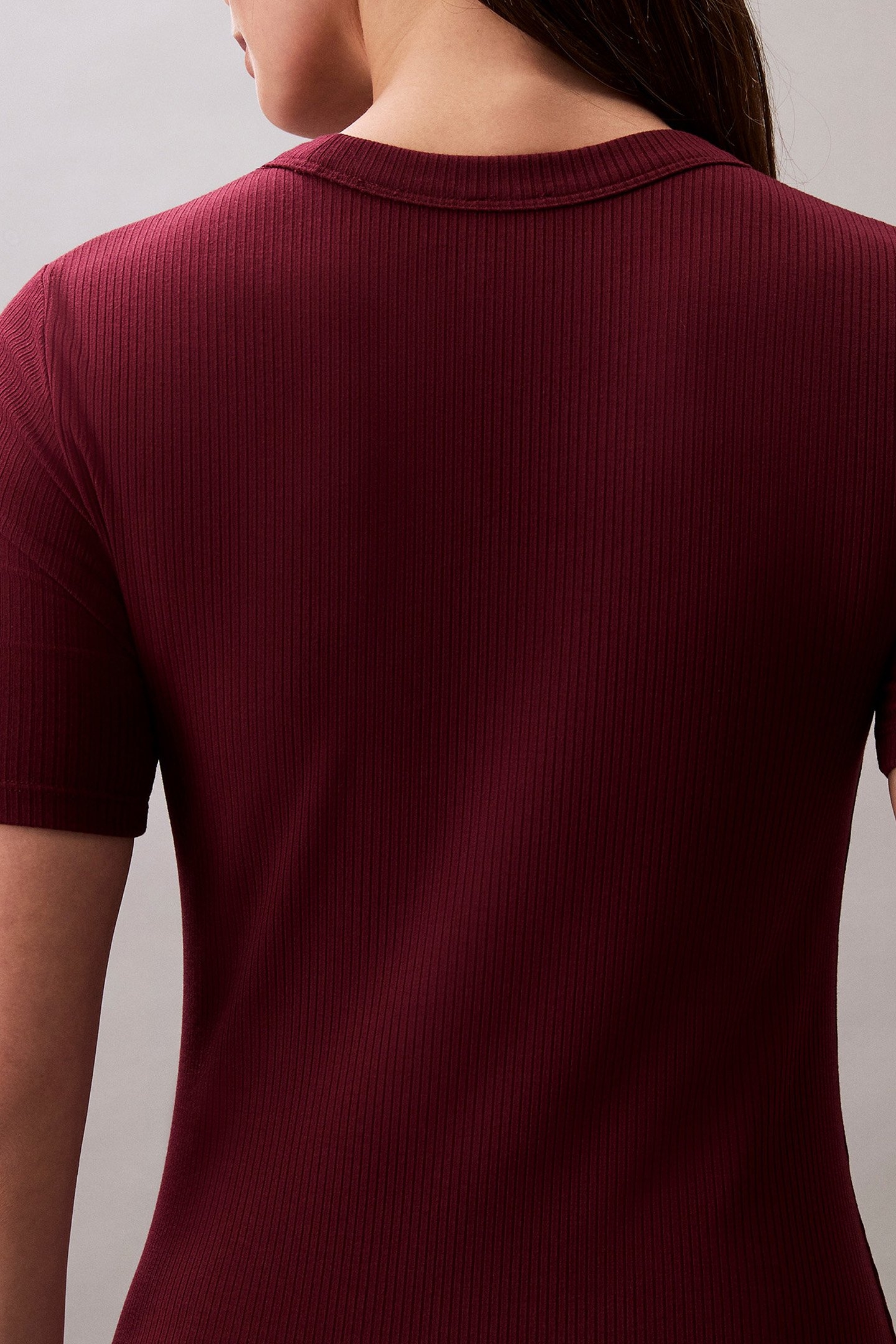 MODAL RIB SS DRESS DEEP ROUGE 5