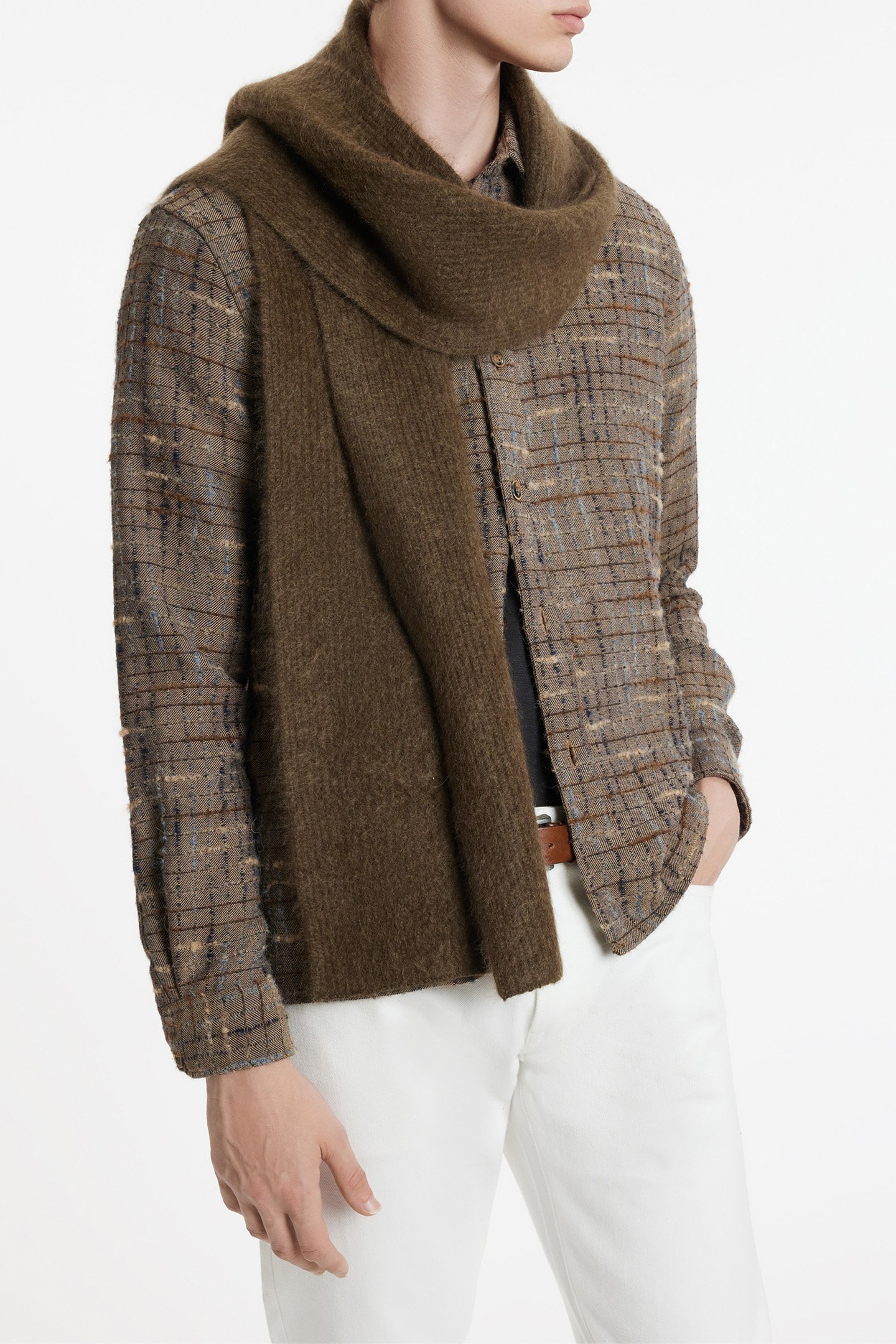 LEA BRUSHED CASHMERE SCAR DEEP OLIVE 2