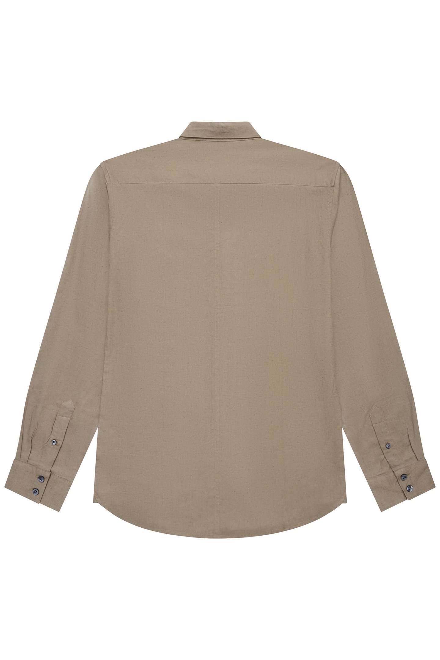 LINEN 22 L/S TRIM KHAKI 2