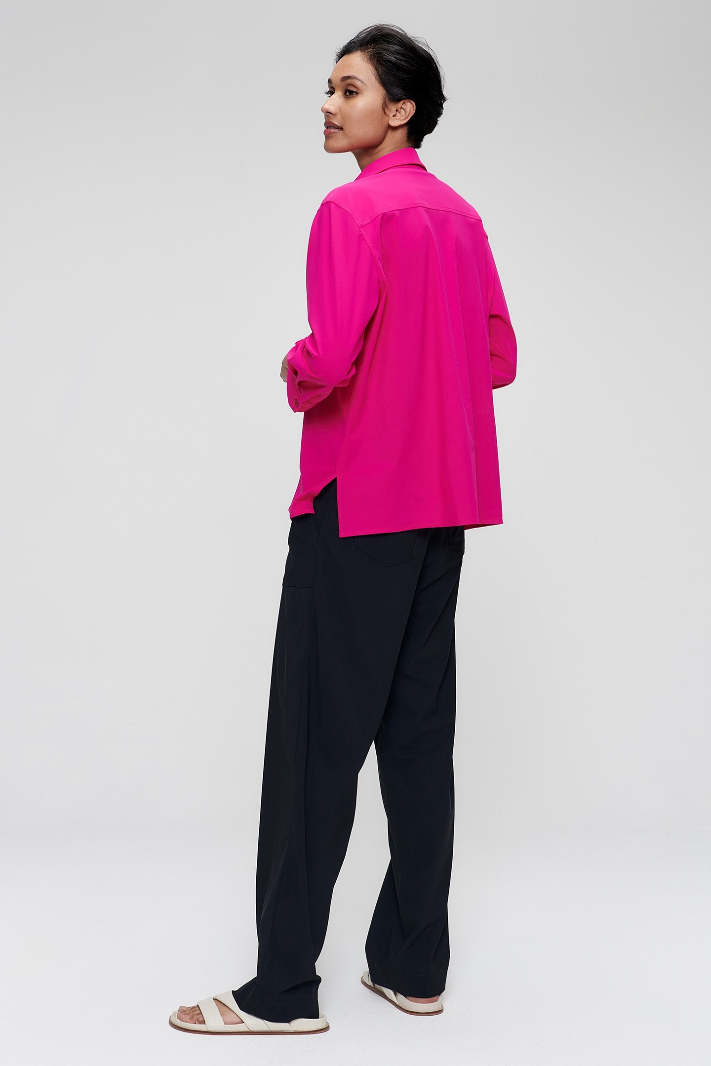 BOXY POLO TOP SHOCKING PINK 3