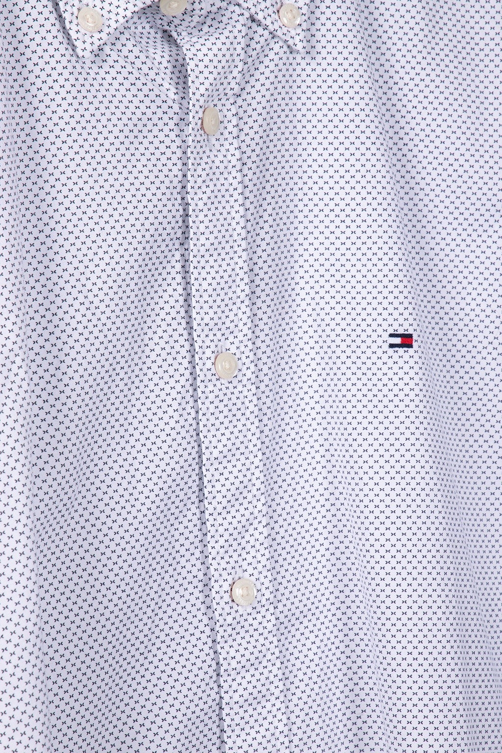 FLEX MINI PRINT SHIRT RELAXED FIT WHITE/DESERT SKY 4