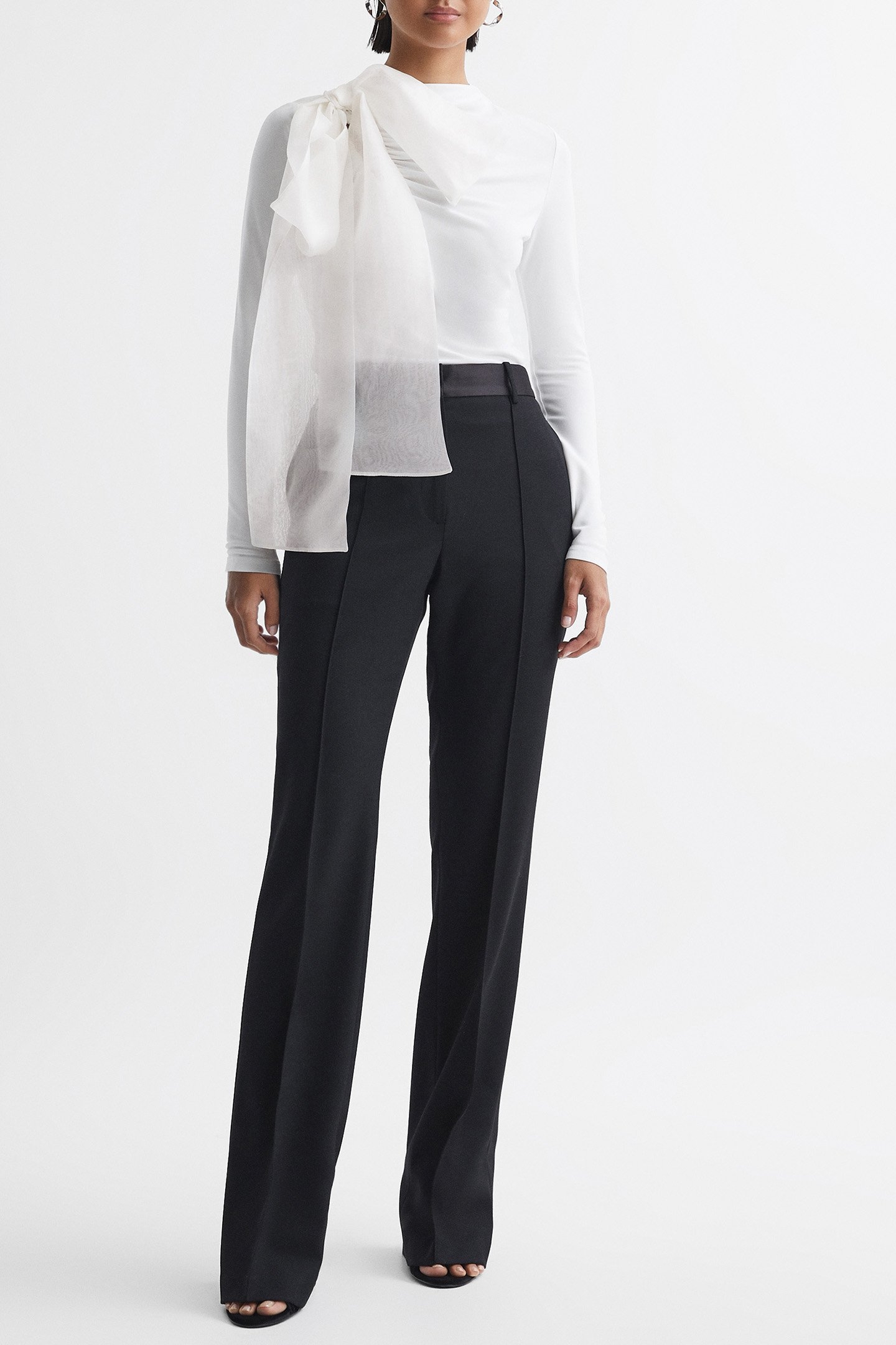 JERSEY MIX BOW NECK WHITE 3