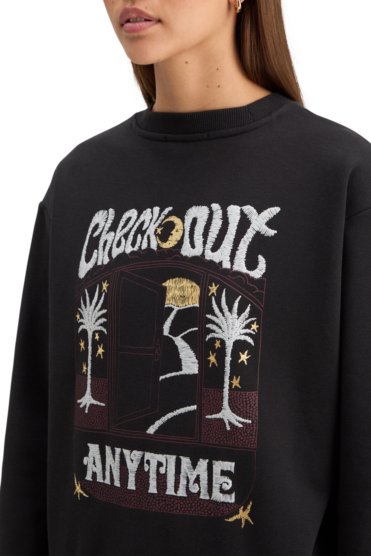 FRONT BACK FESTIVE ARTWORK RELAXED FIT SWEATSHIRT EVENING BL 6