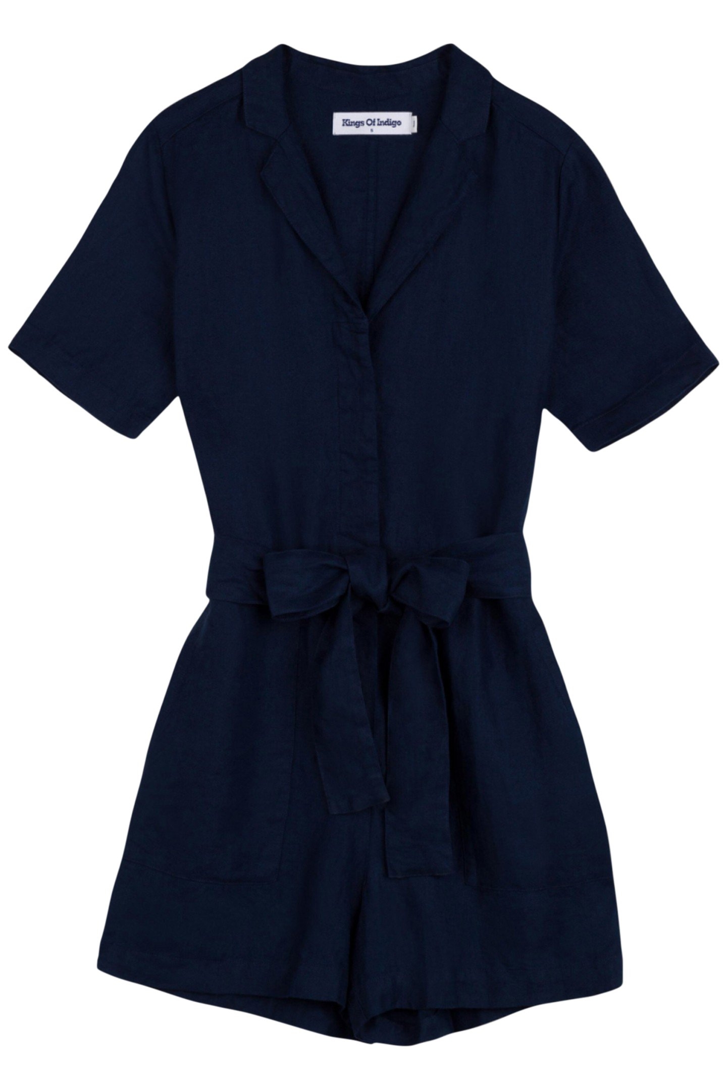 JANELLE PLAYSUIT WORKER BLUE LINEN 2