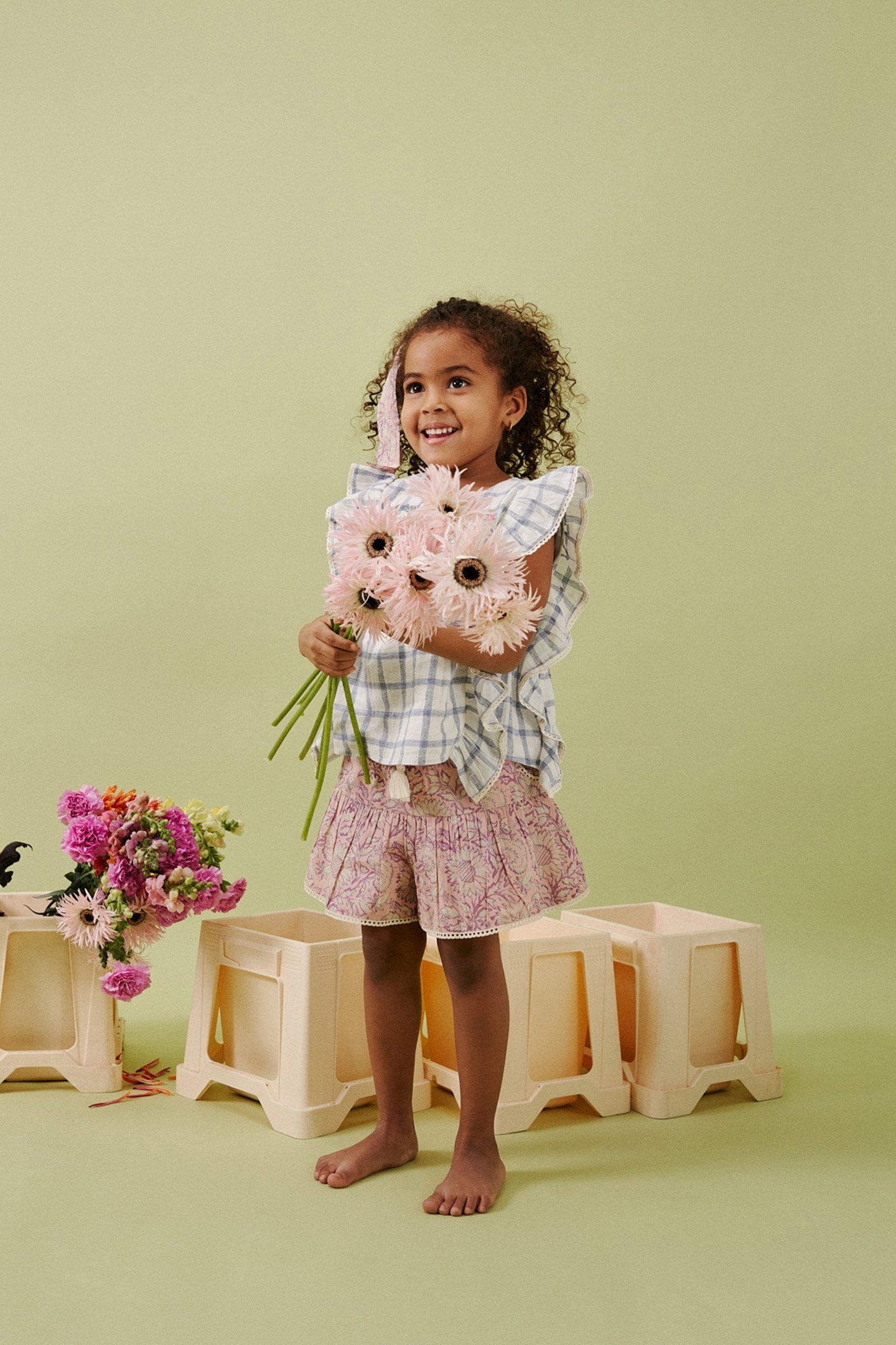 SHORTS ALAMBRA PINK DAISY GARDEN 2