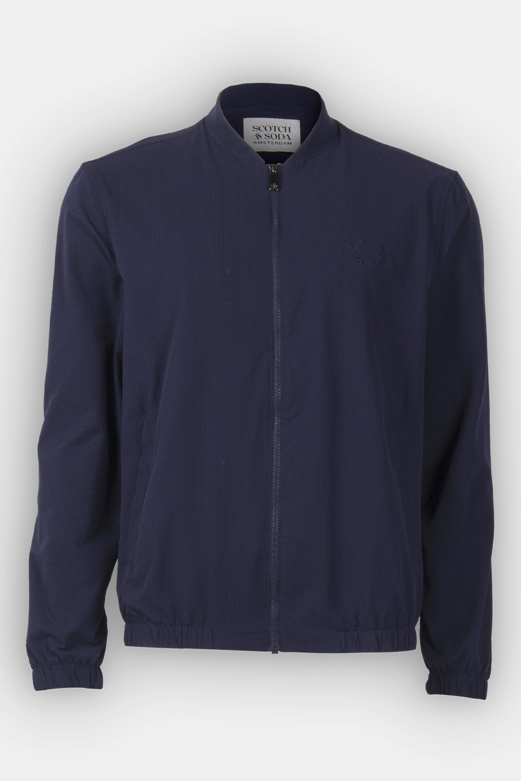 SEERSUCKER ZIP UP JACKET ASPHALT 3