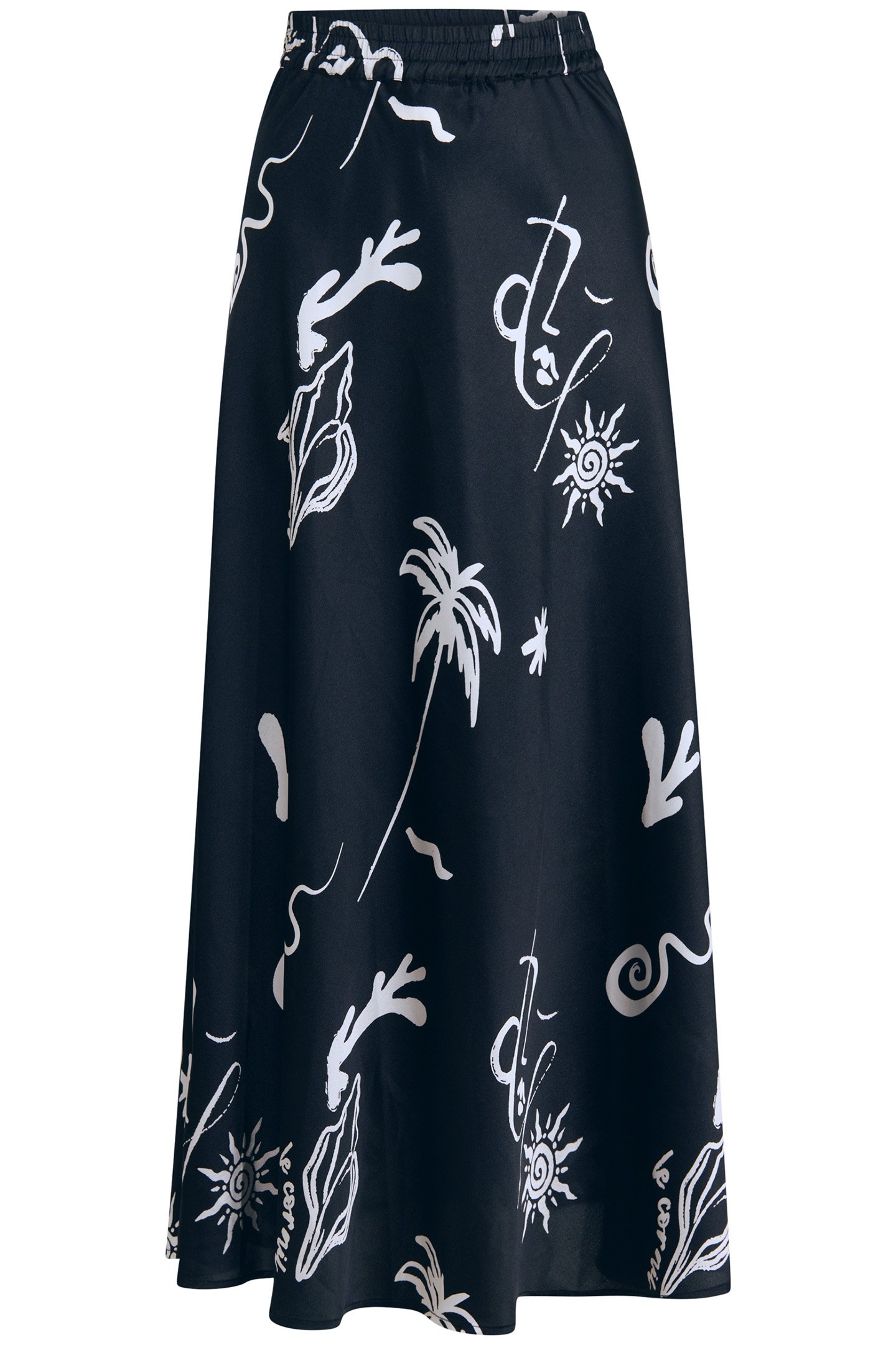 LA-SBSATIN SKIRT BLACK/WHITE 3