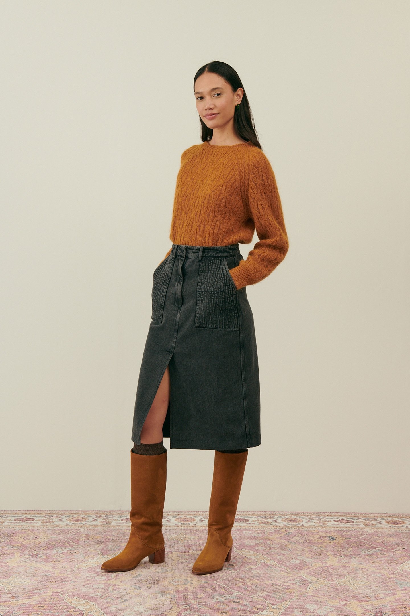 SKIRT ARLES CHARCOAL 5