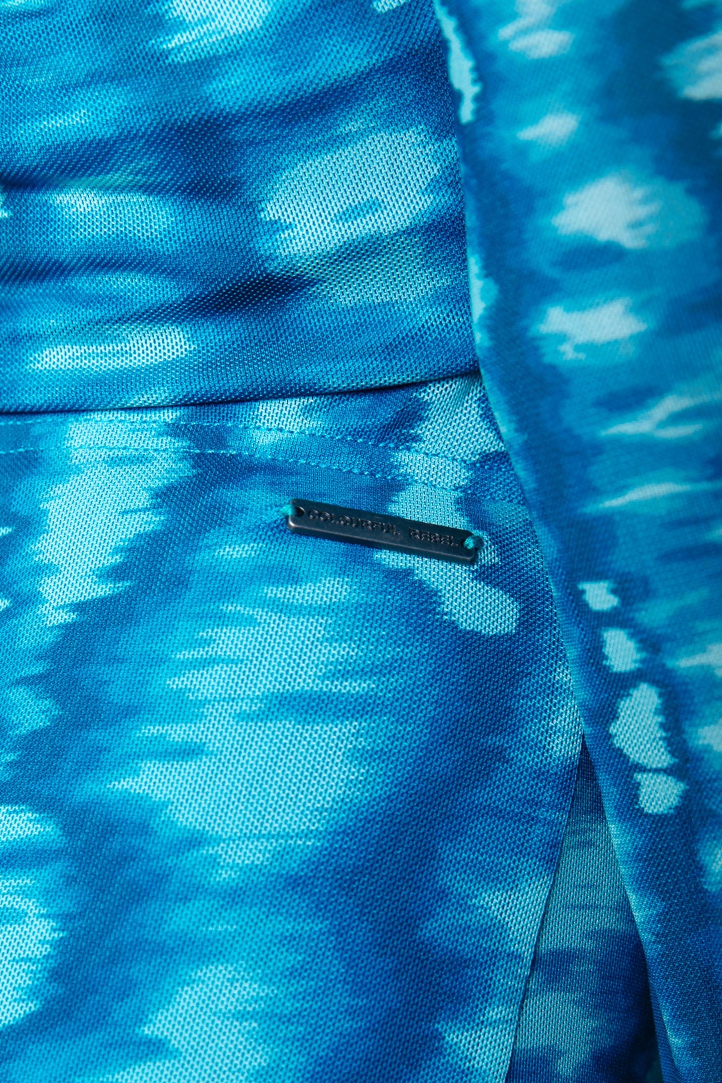 TIE DYE MESH EXTRA FLARE PANTS LIGHT TURQUOISE 4