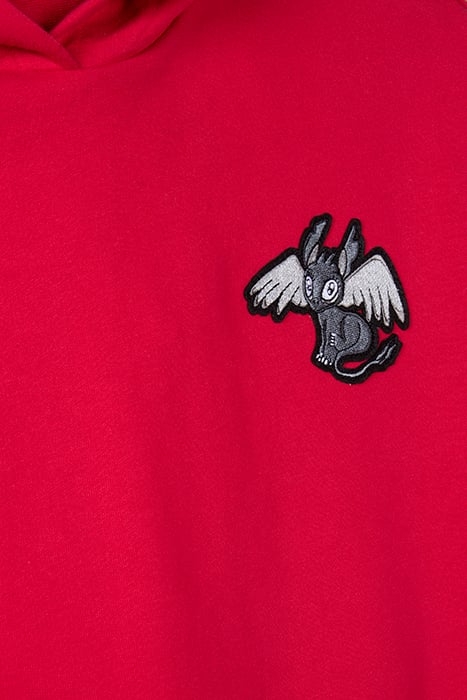 GIRLS' RED HOODIE WITH DRAGON BADGE 3