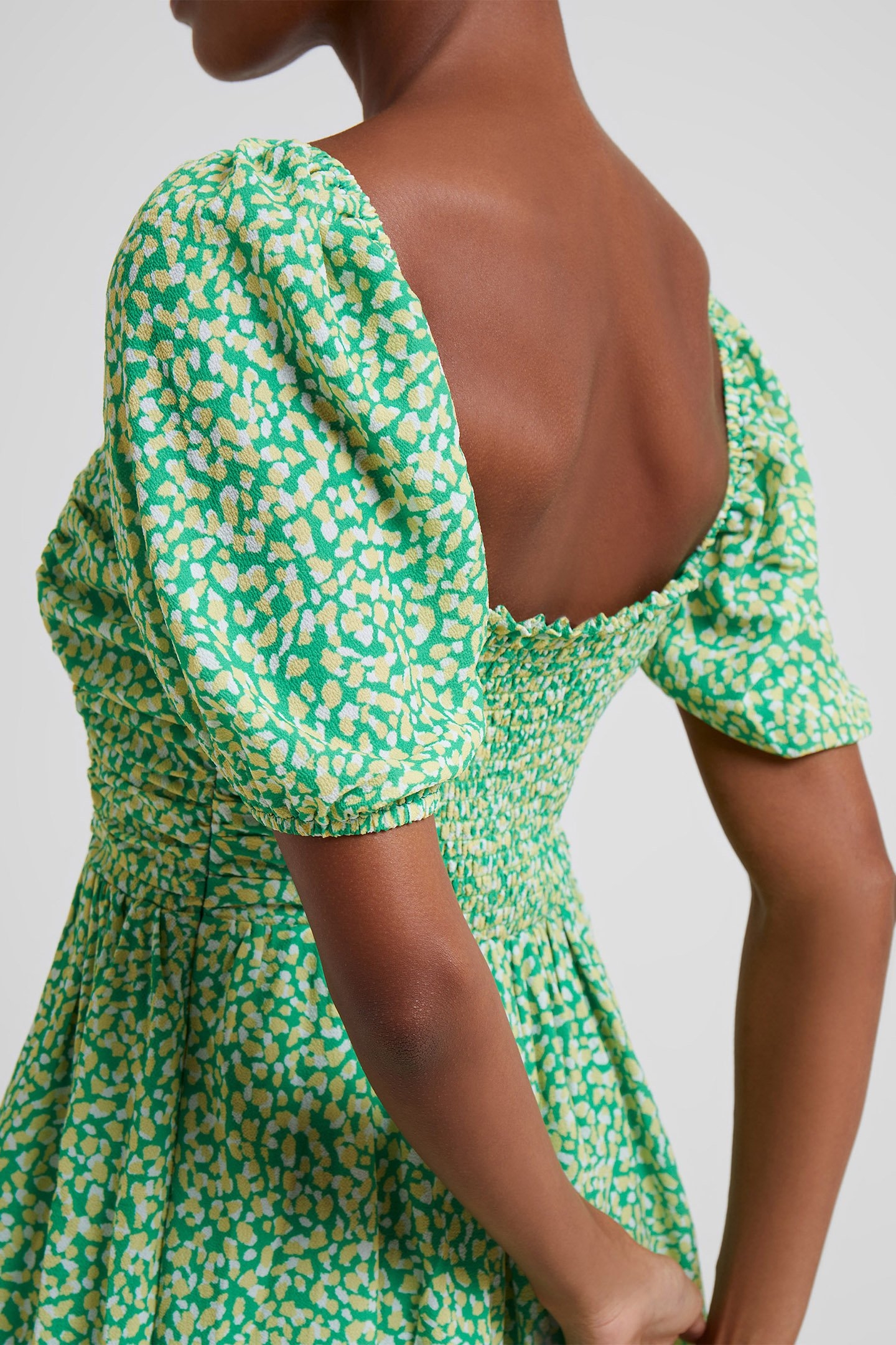 CADIE VERONA SQ NK UK LEN DRES POISE GREEN 5