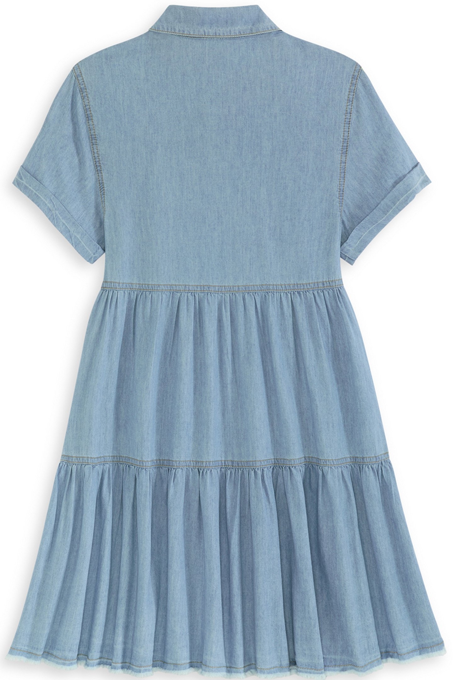 GIRLS LIGHTWEIGHT DENIM SS DRESS COASTAL BLUE 2
