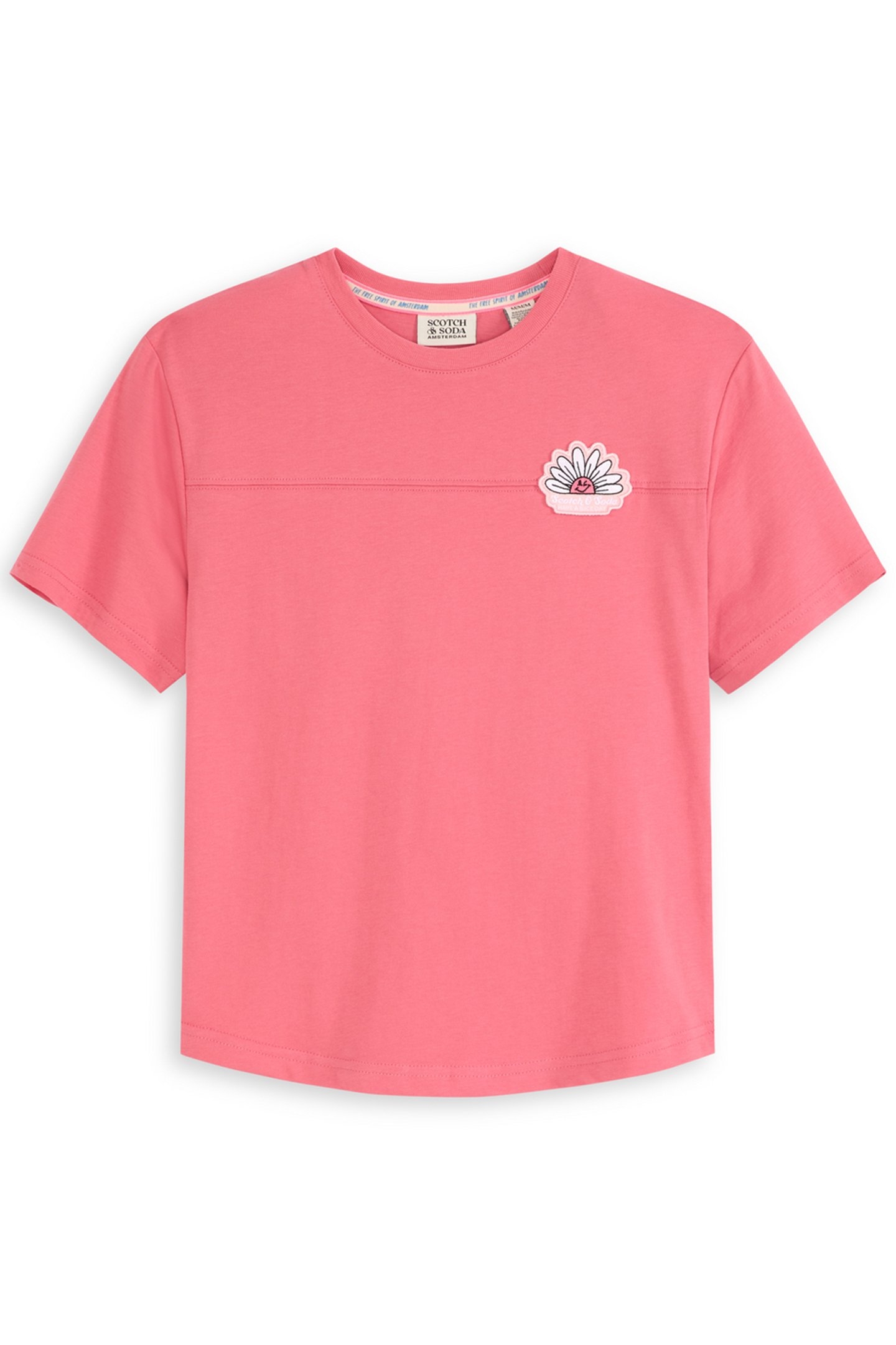 GIRLS CTTN SLUB JERSEY SS TOP PINK/BROWN 1