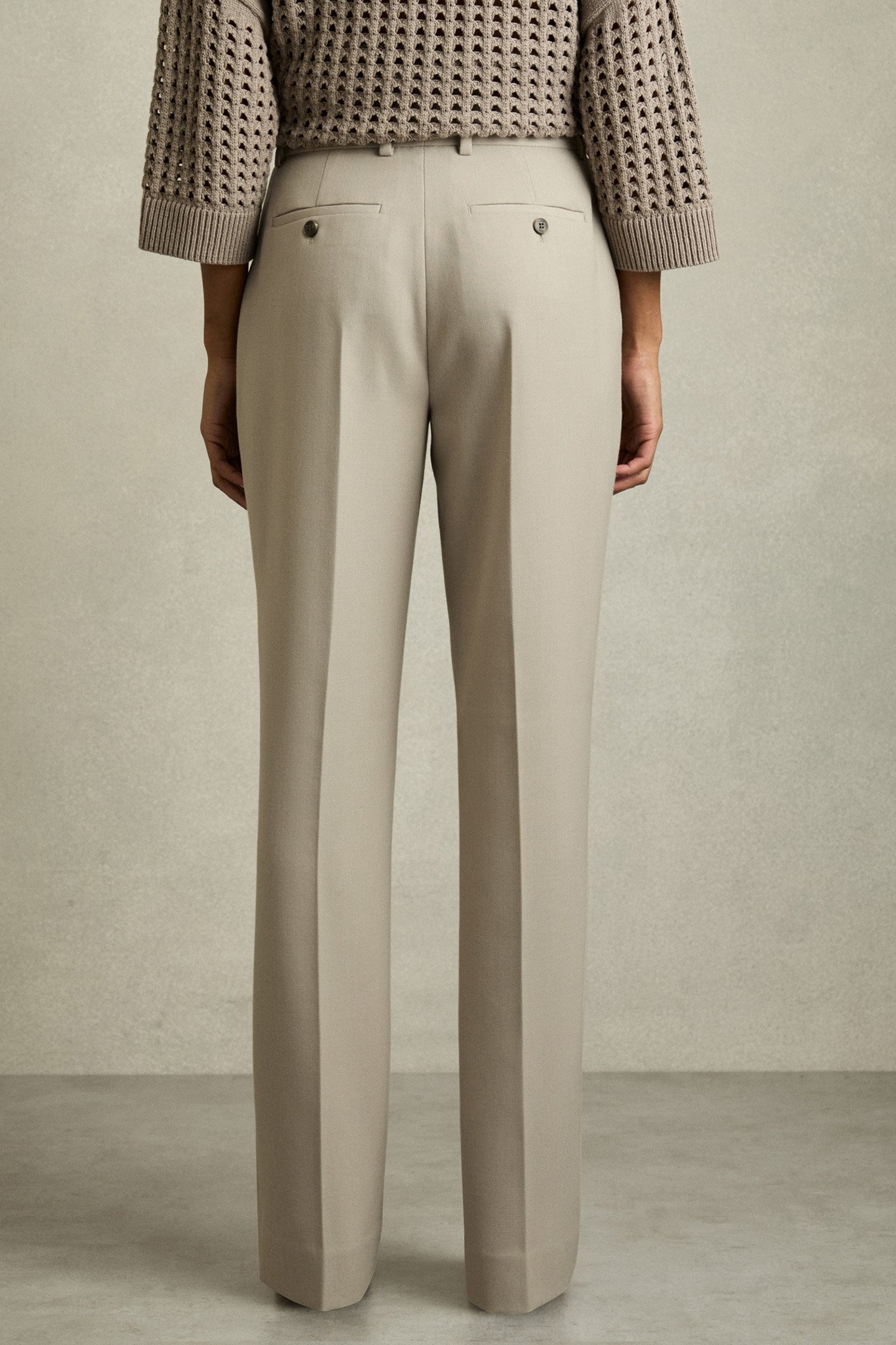 BRITTANY TEXTURED STRAIGHT LEG TROUSER NEUTRAL 2