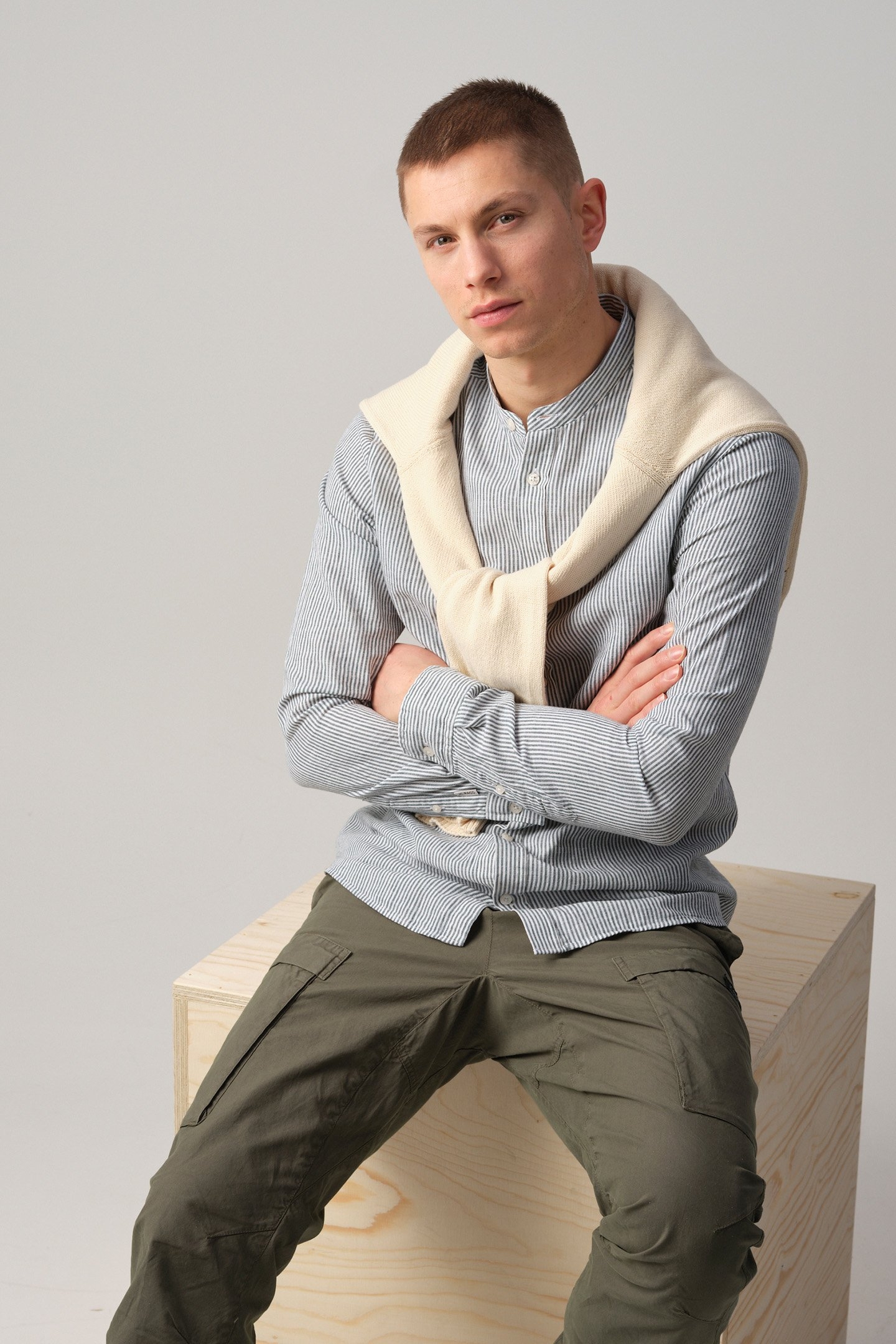 JEROEN CASUAL OVERHEMD LM ARCTIC STRIPE 4