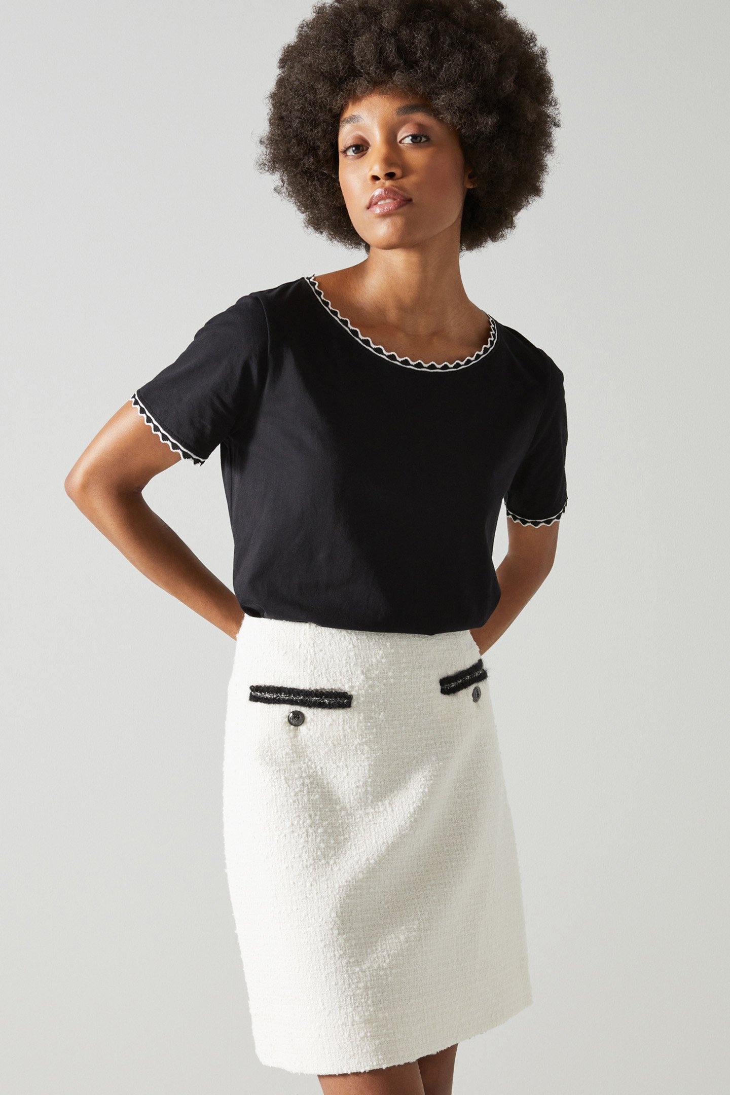 SK CHARLEE - BOUCLE TRIM CREAM 1