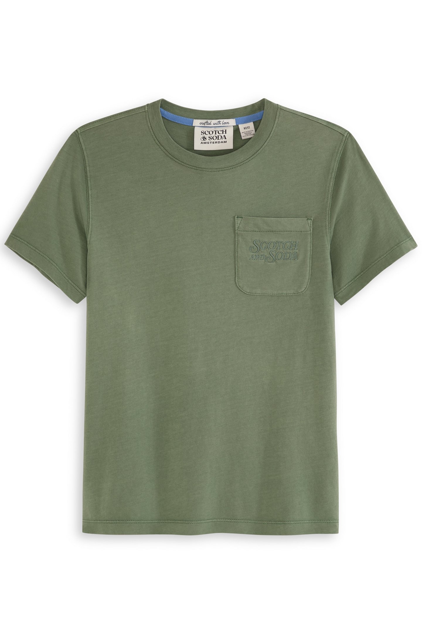 BOYS GARMENT WASH TEE MEDIUM GREEN 1