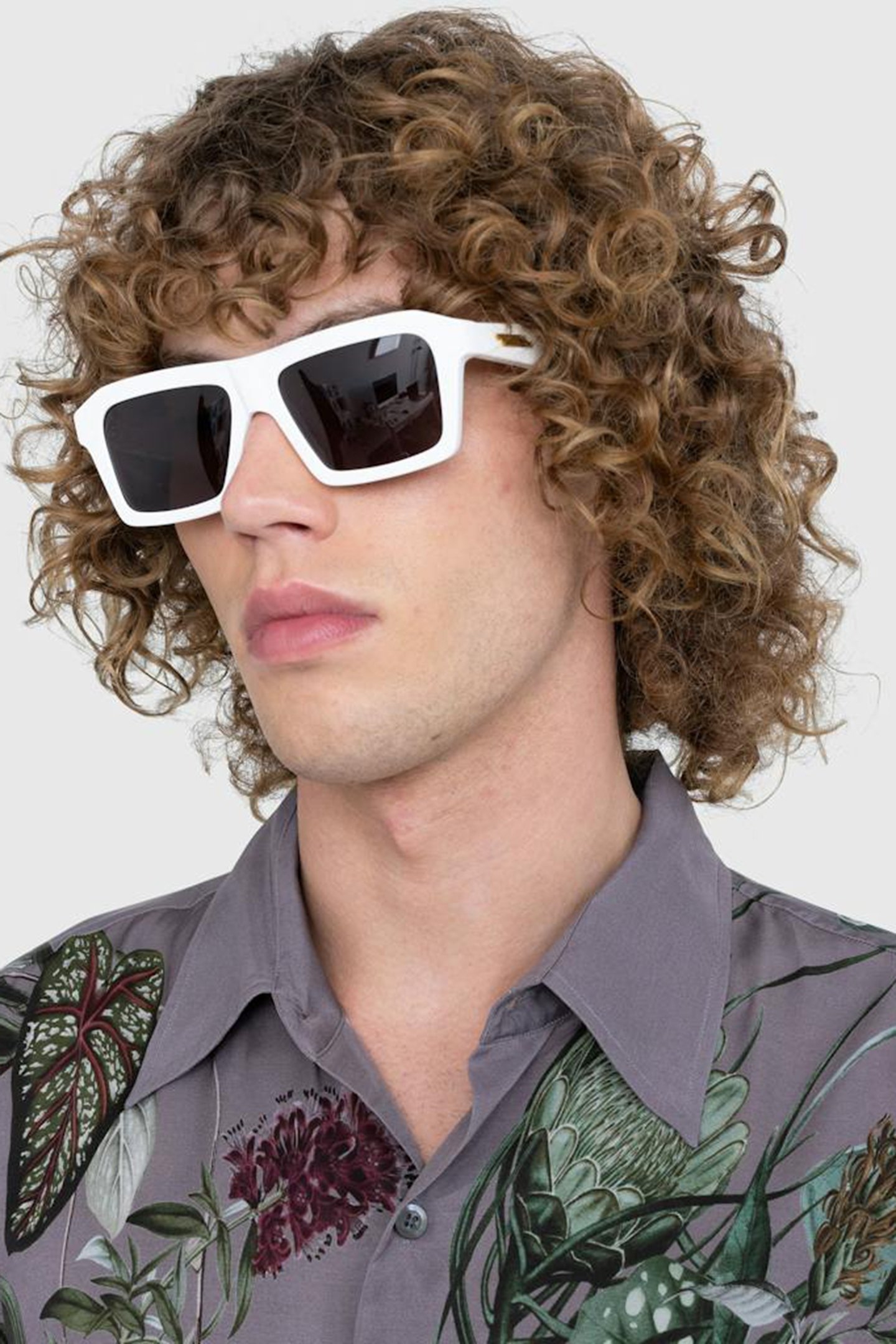 BOTTEGA VENETA – CLASSIC SQUARE SUNGLASSES WHITE/WHITE/GREY 4