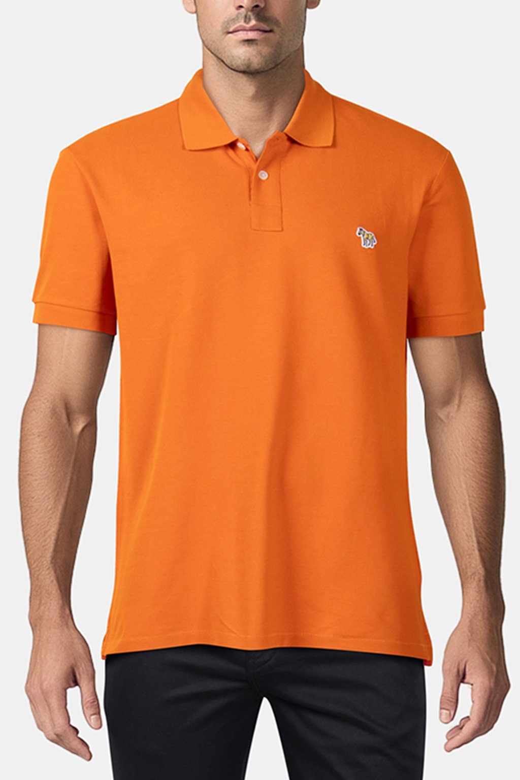 REG FIT SS POLO SHIRT ZEBRA ORANGE 1