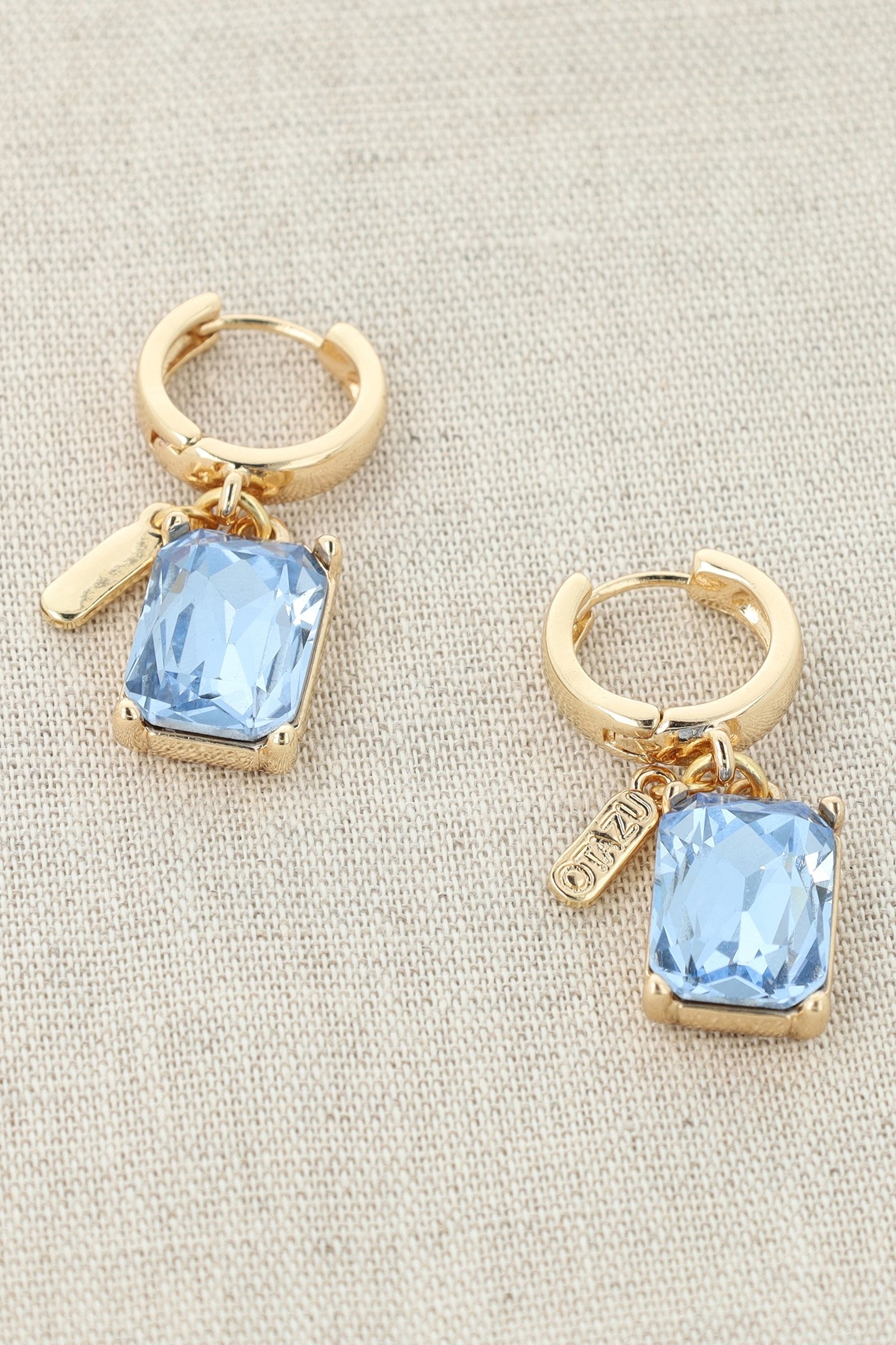 LIGHT SAPPHIRE SQUARE HOOPS 4