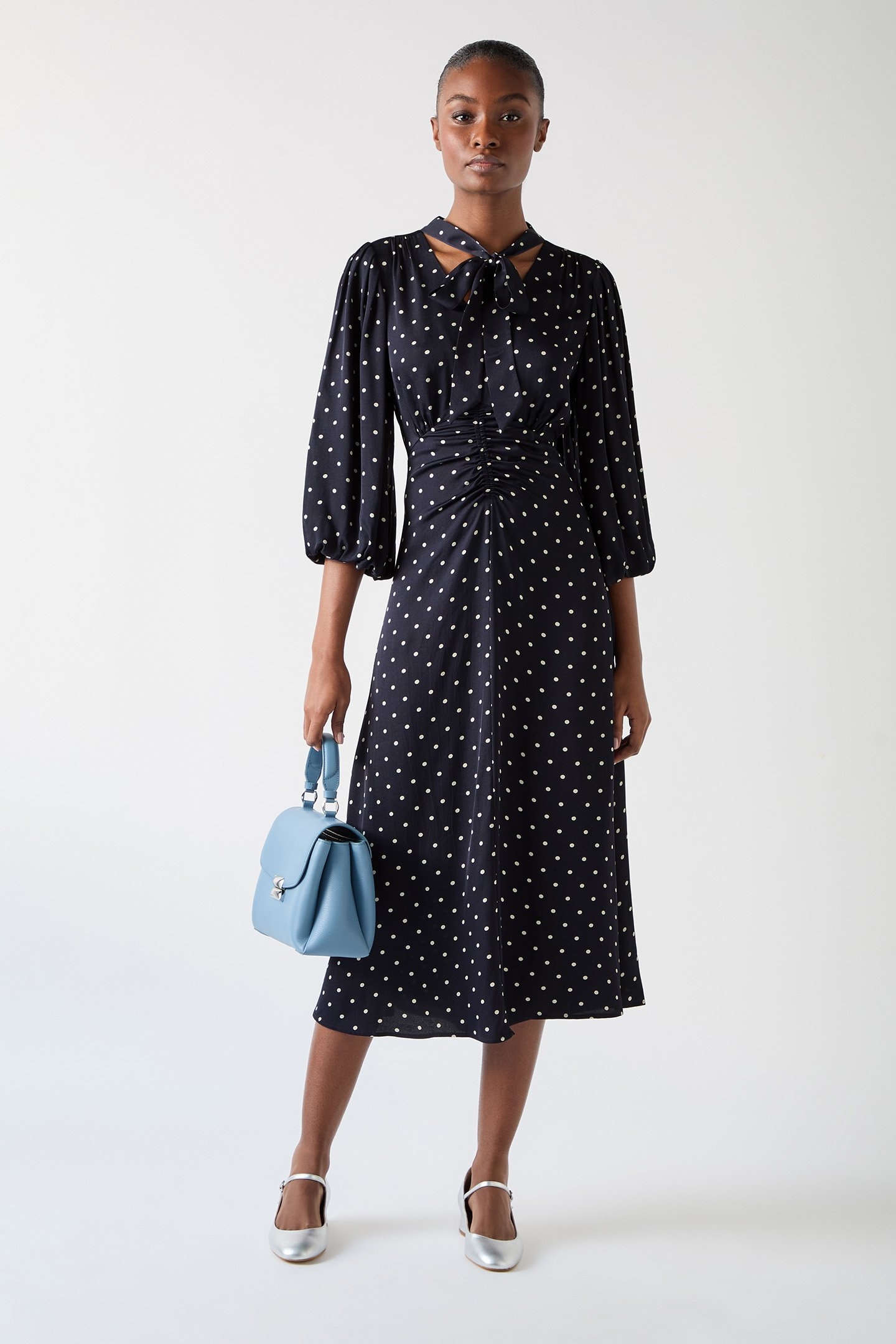 DR HESTER TIE NECK DRESS MULTI COLOUR 1