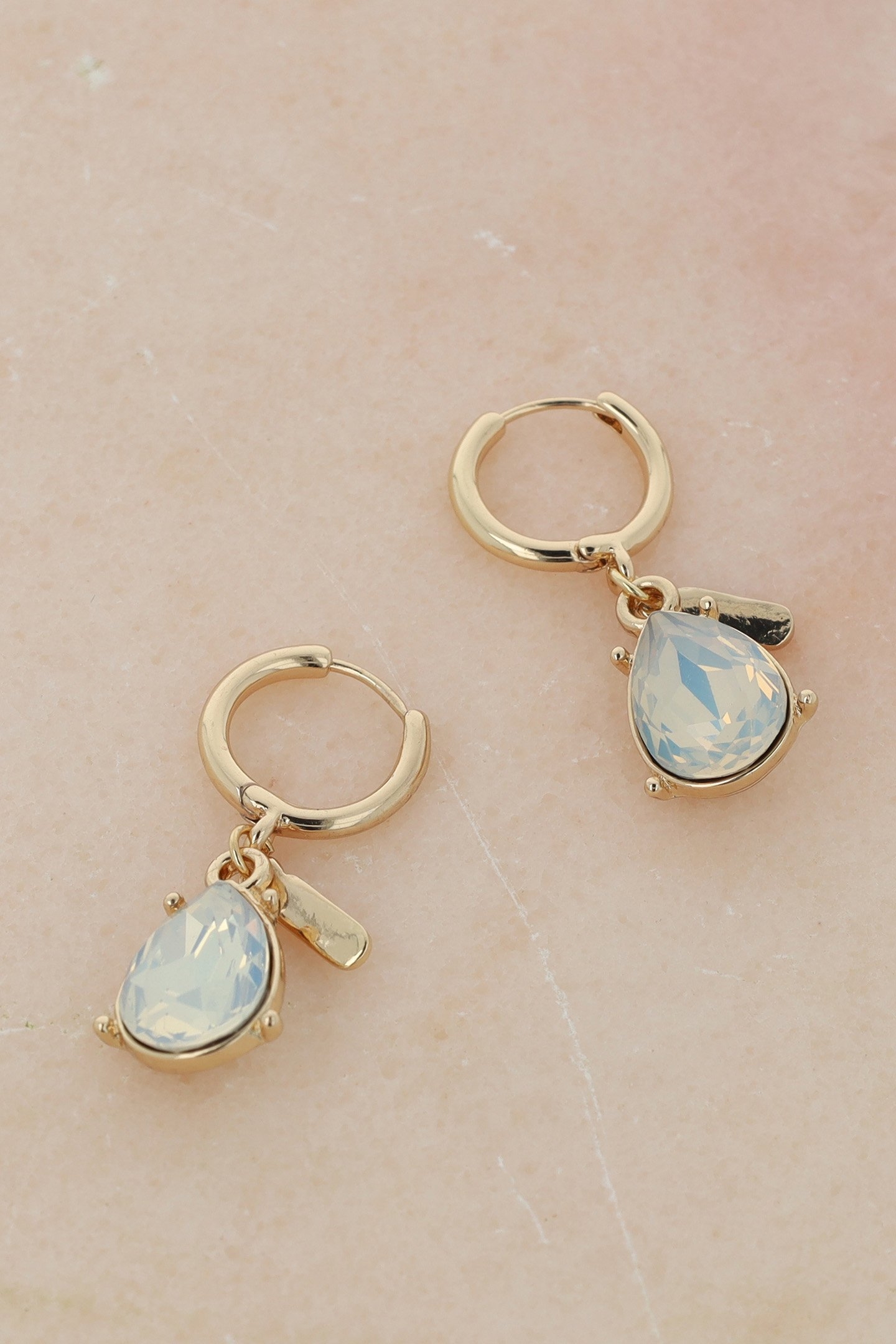 LUMINOUS WHITE OPAL HOOPS 3