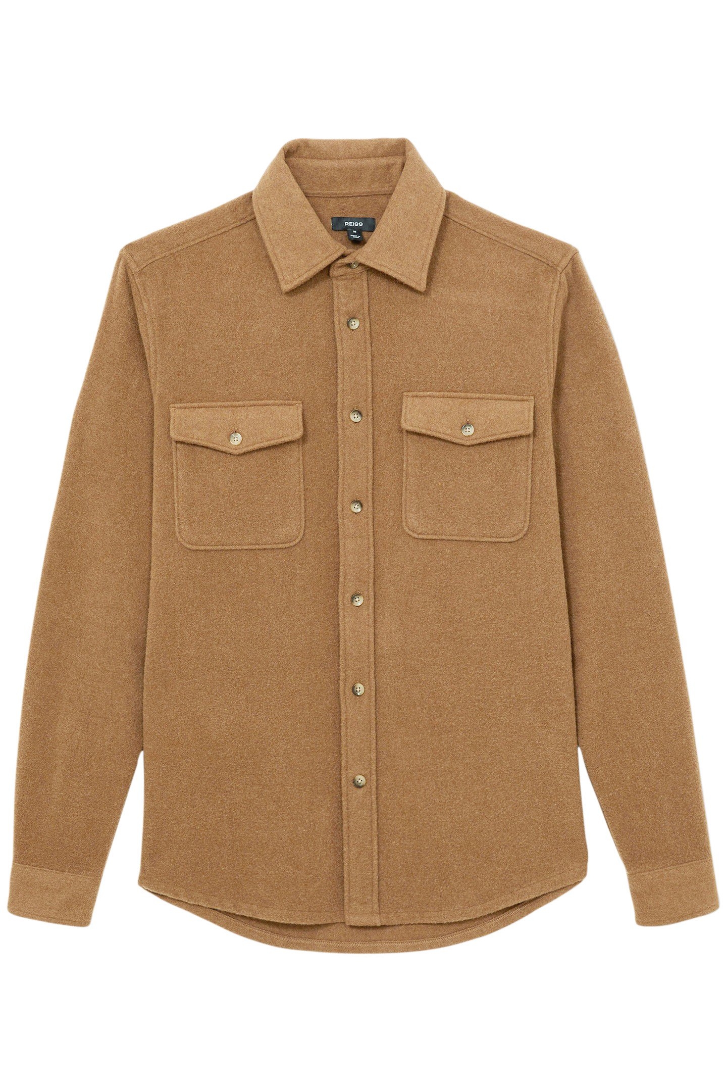DEMARI LS TWIN POCKET WOOL OVERSHIRT CAMEL 3