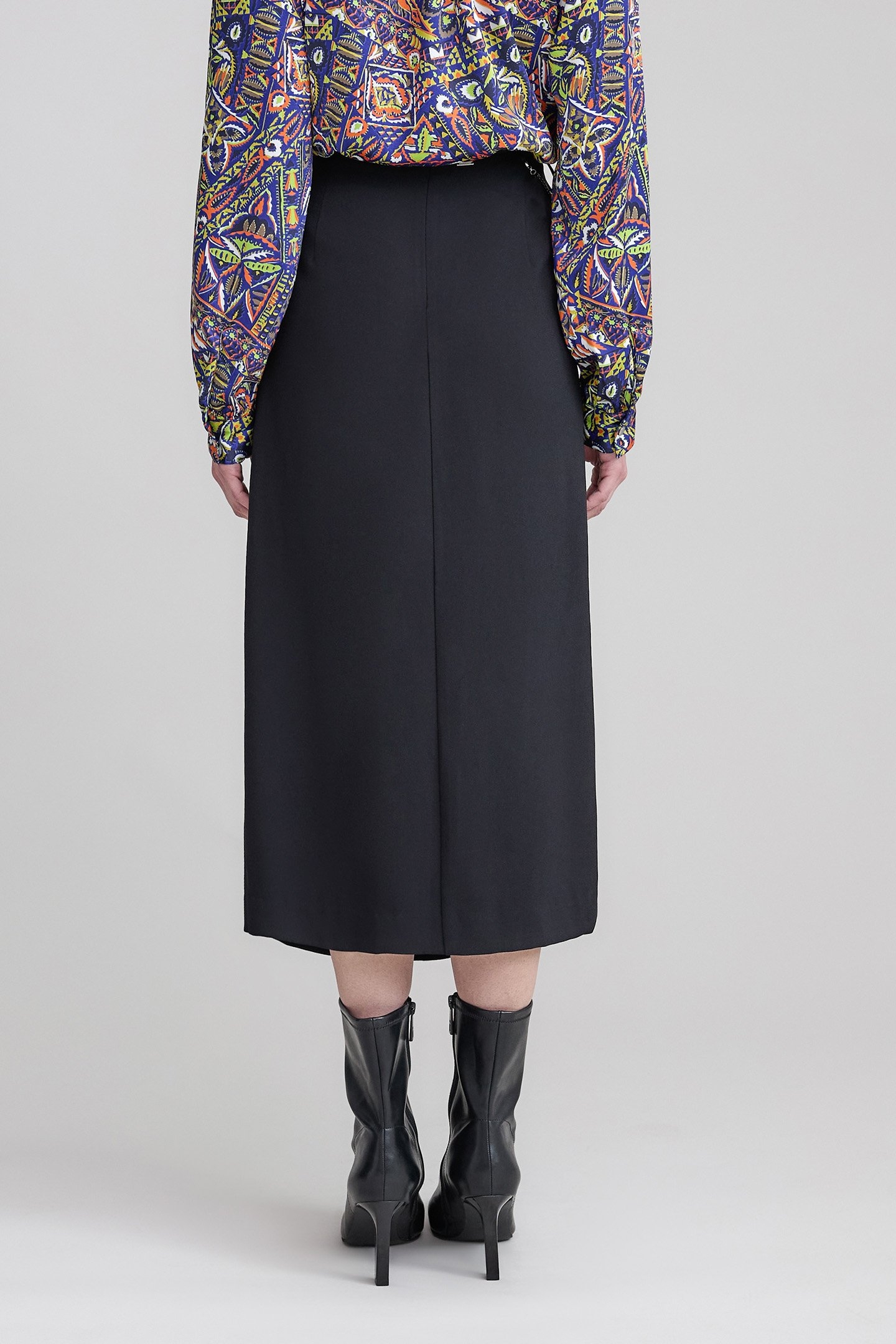 BLACK PENCIL SKIRT REMOVABLE RHINESTONE JEWELS 2