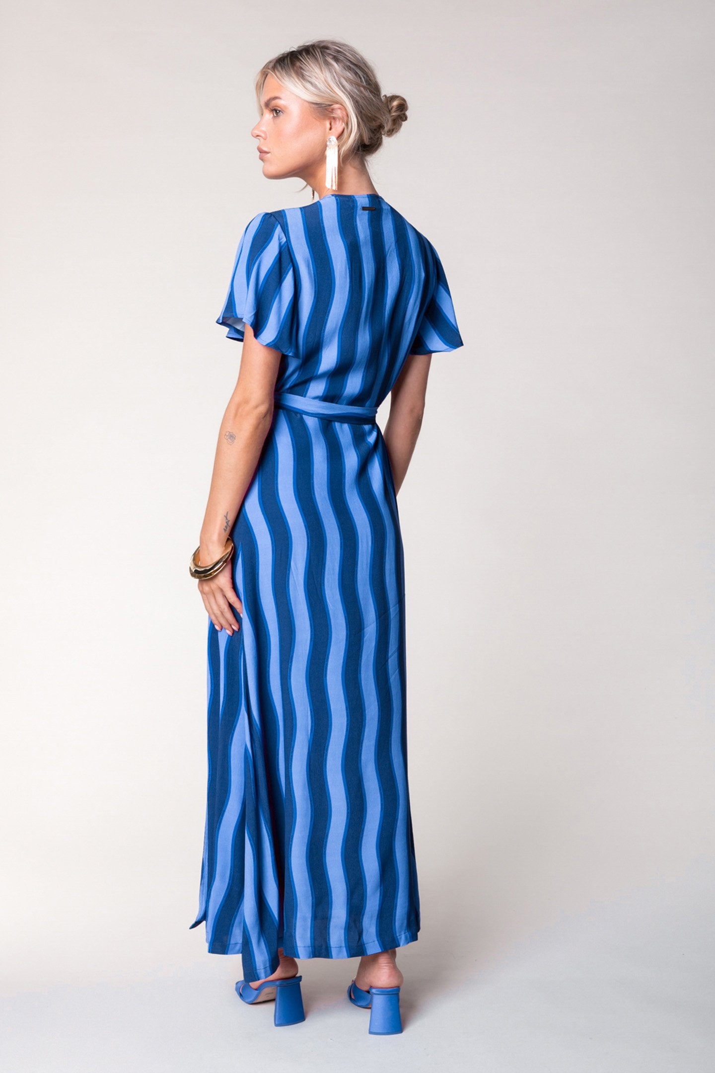 AVA STRIPES REAL WRAP MAXI DRESS SS BLUE 2