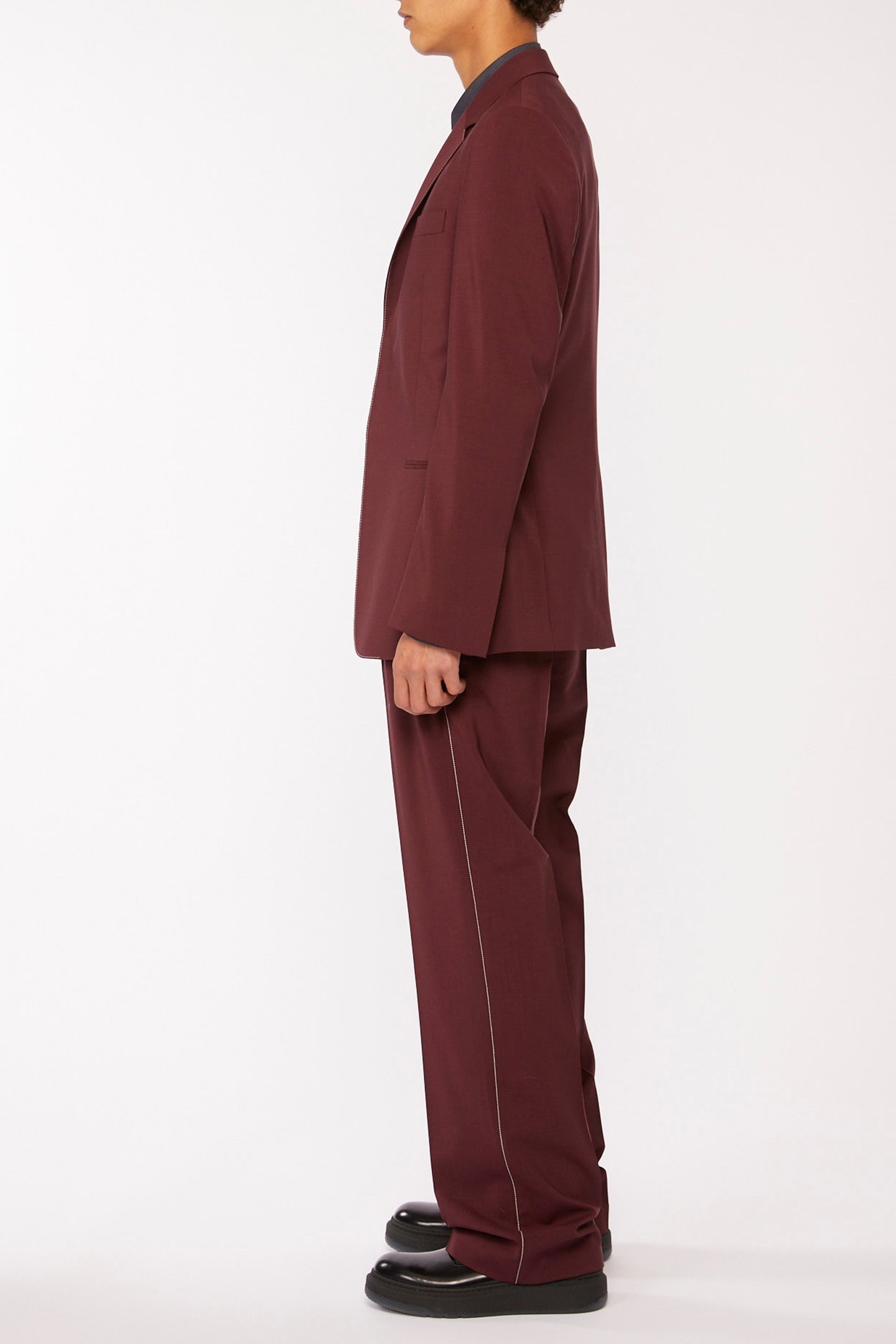 GENTS CONCEALED 2 BTN JACKET BURGUNDY/ BORDE 5