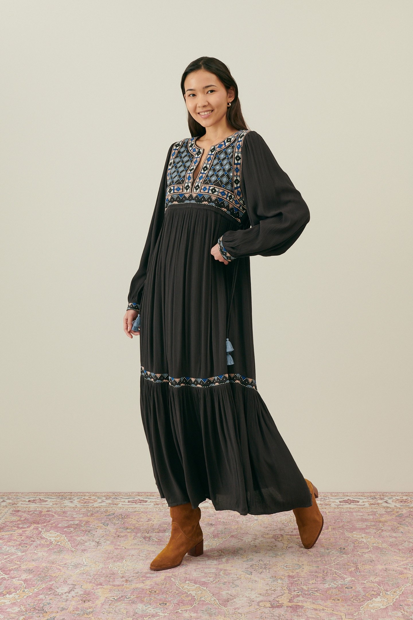 DRESS GABRIELLA CHARCOAL 4