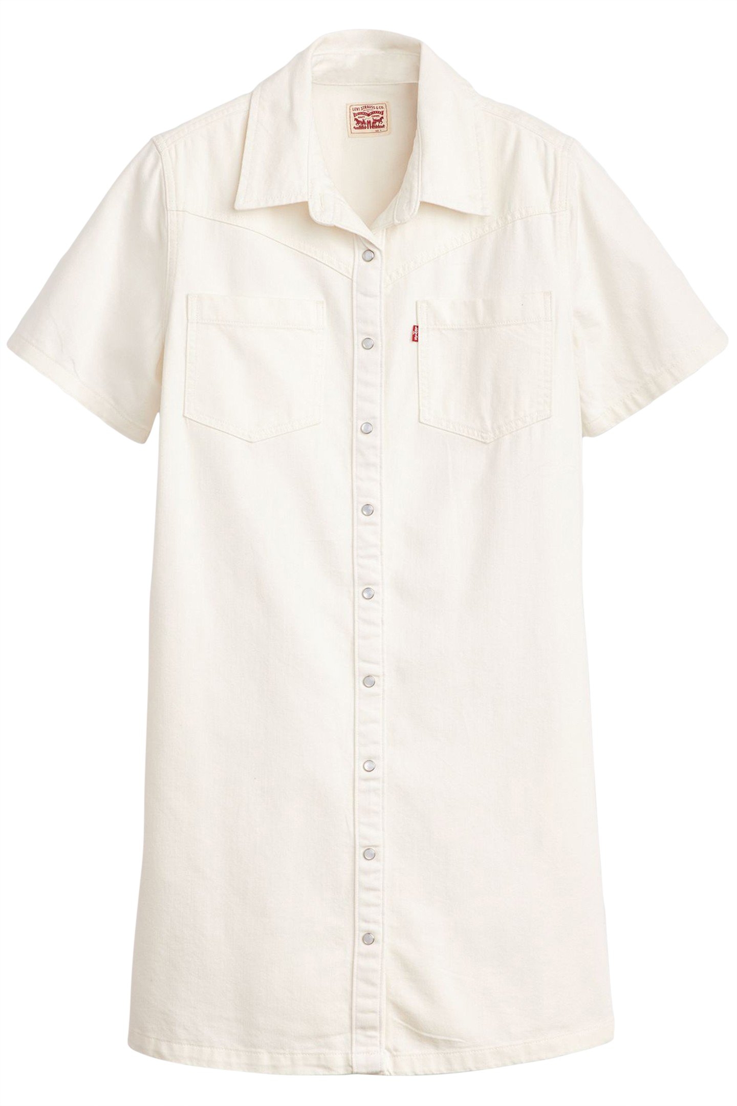 LOUISA SS DENIM DRESS ICY ECRU 4 3