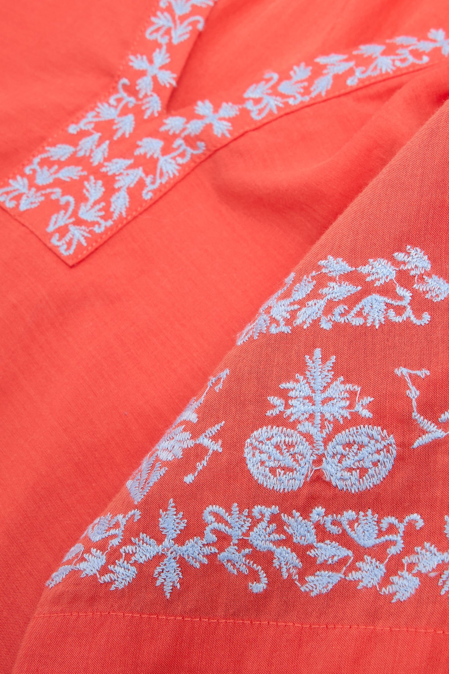 ANNA COTTON EMBROIDERED DRESS ORANGE MULTI 7