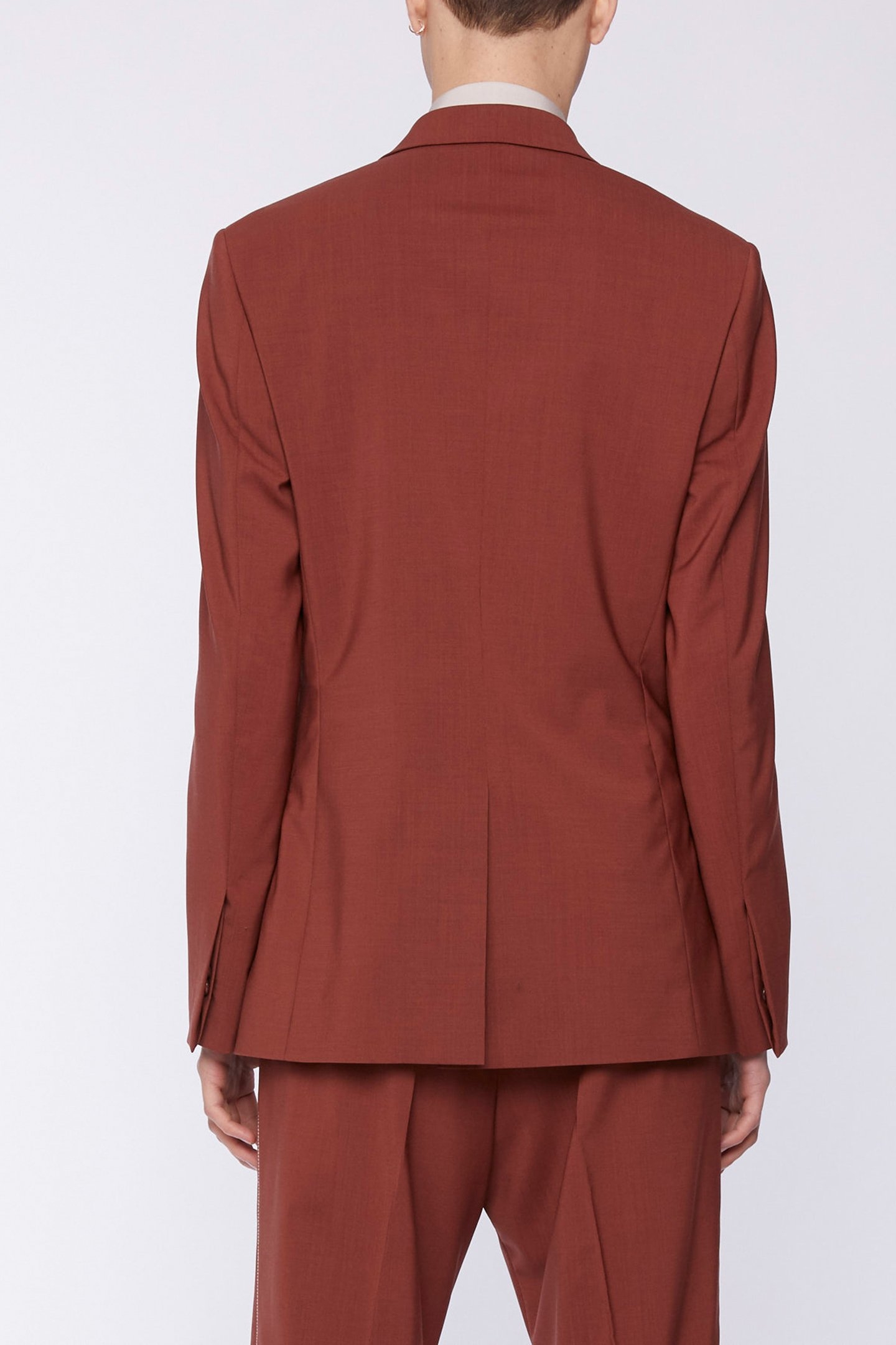 GENTS CONCEALED 2 BTN JACKET BRICK RED 2