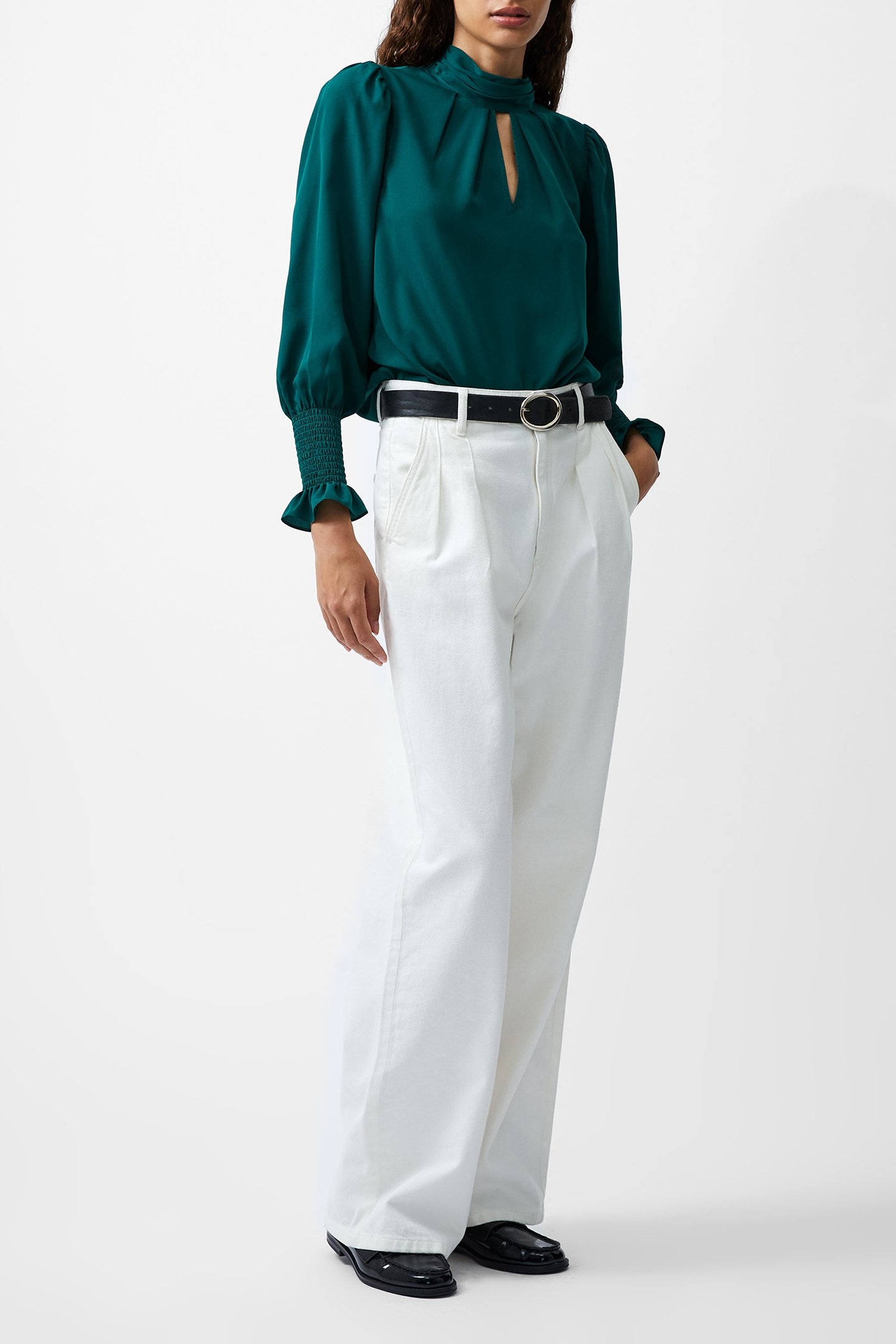 CREPE LIGHT HIGH NK L.S TOP FOREST GREEN 1