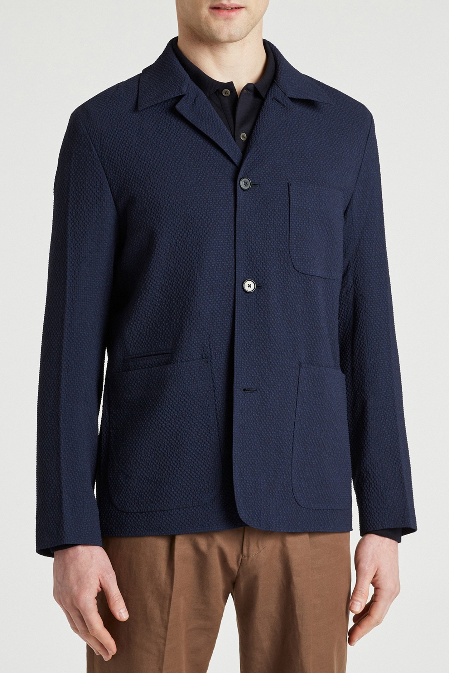 GENTS 4 BTN CASUAL JACKET VERY DARK NAVY 1