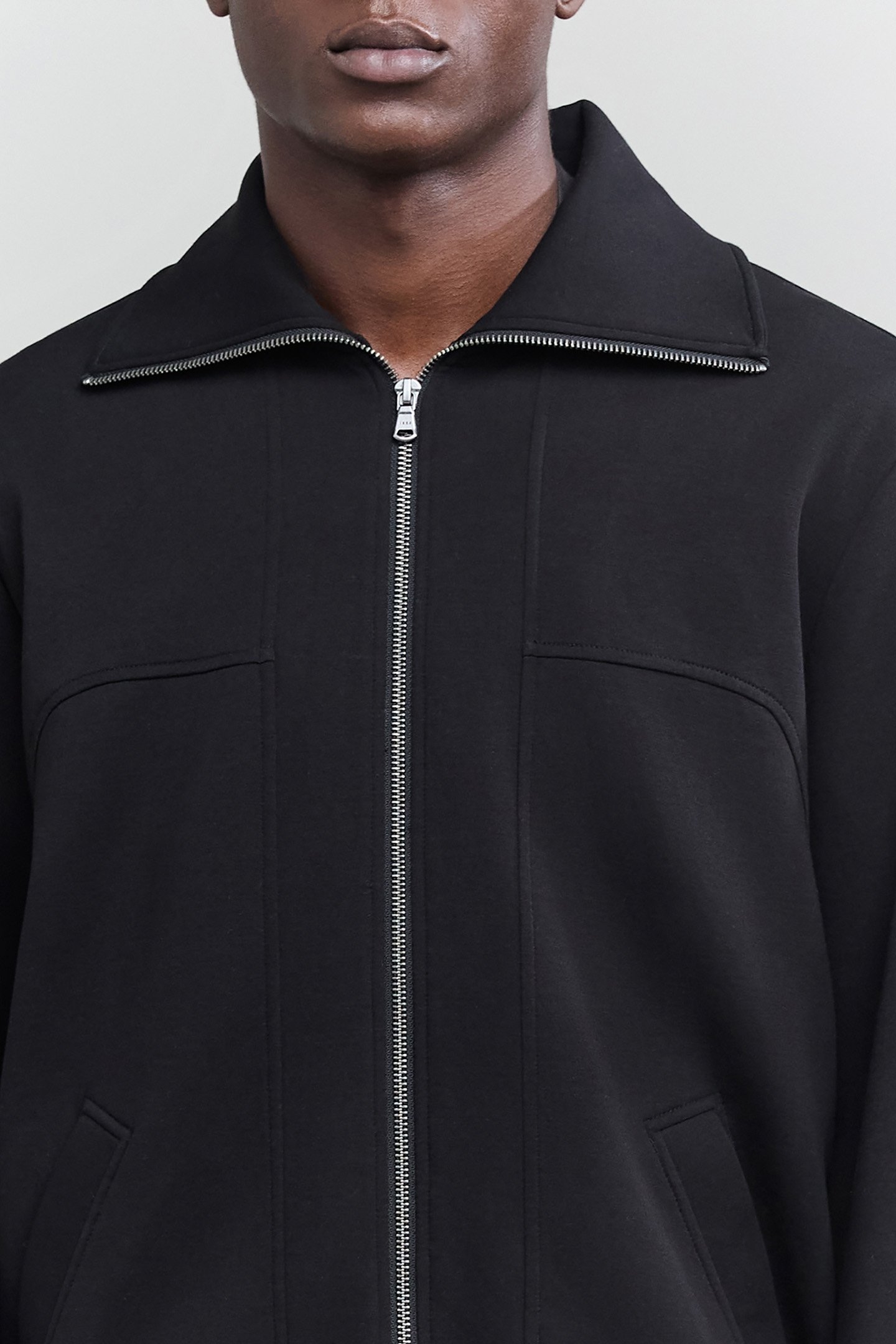 BLACK HIGH NECK ZIPPED CARDIGAN 6