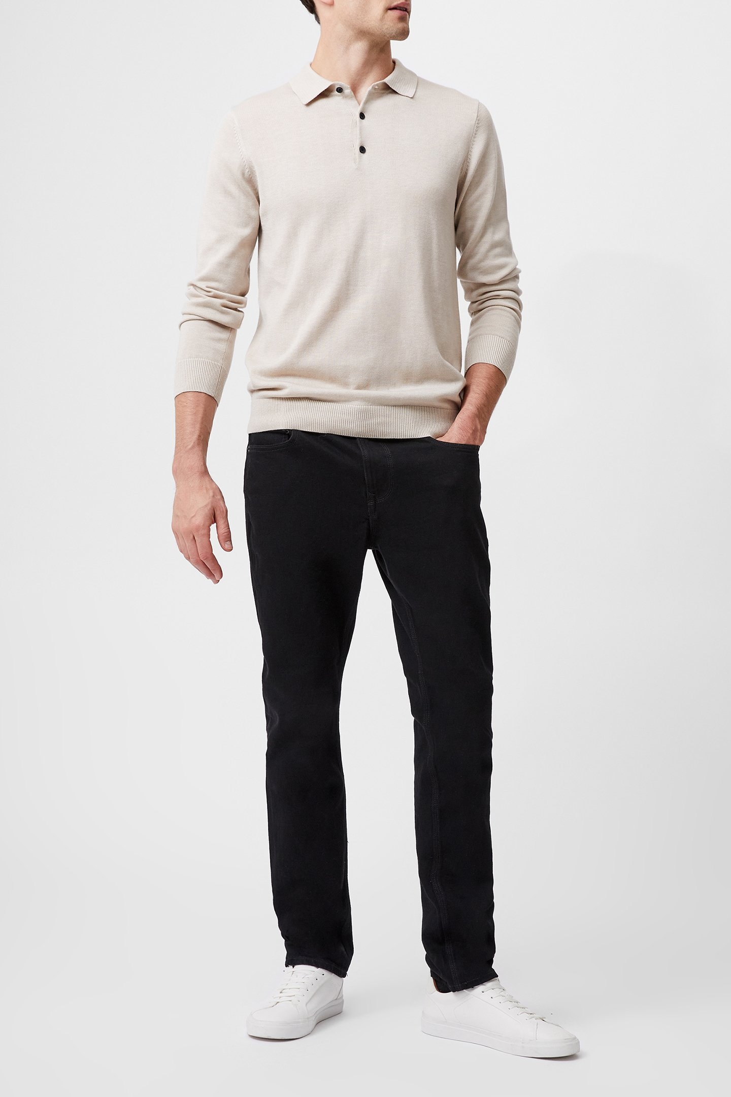 3 BUTTON KNIT POLO STONE 1