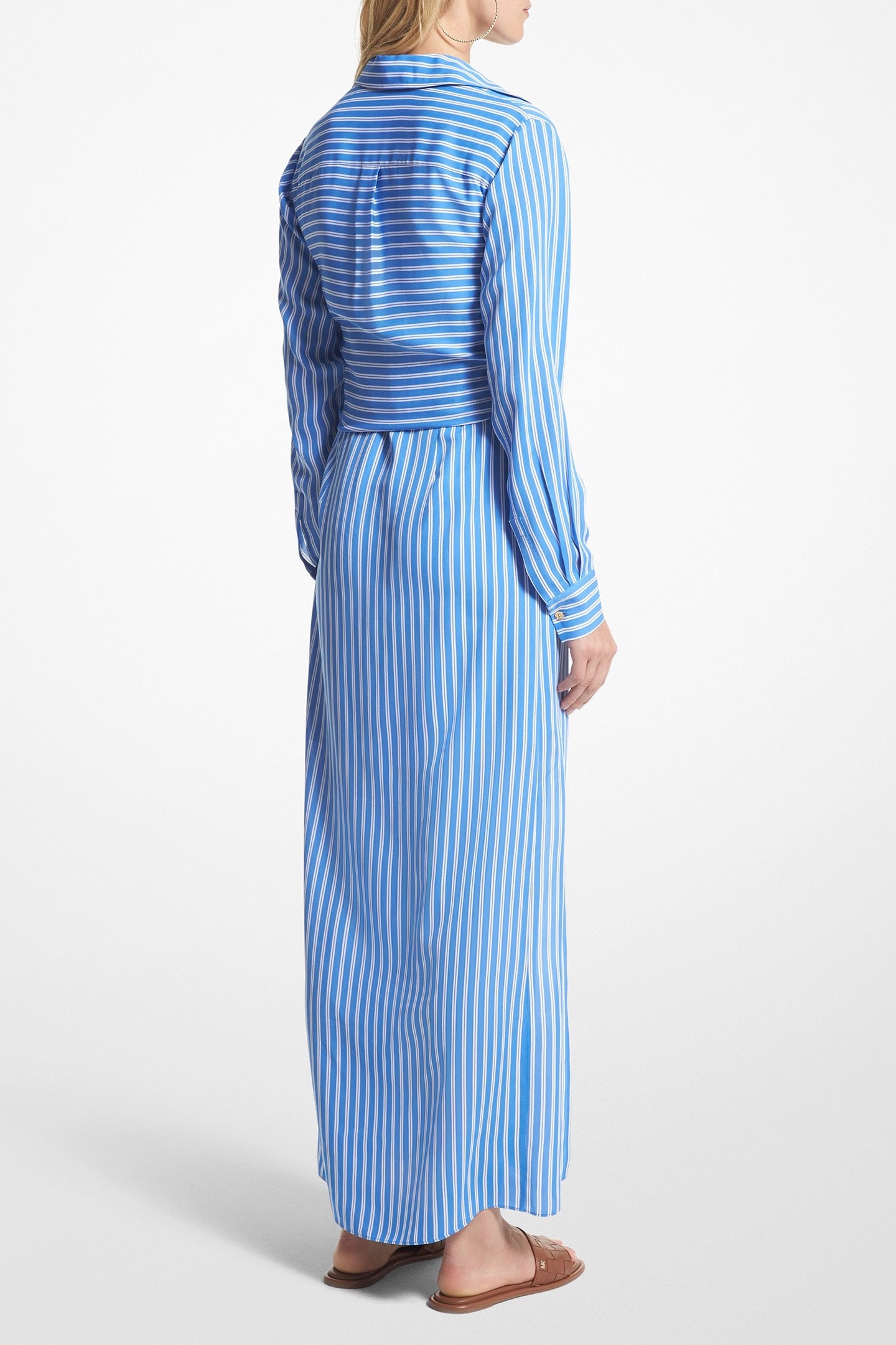 TIE DETAIL MAXI SHIRT DRESS IN BLUE 2