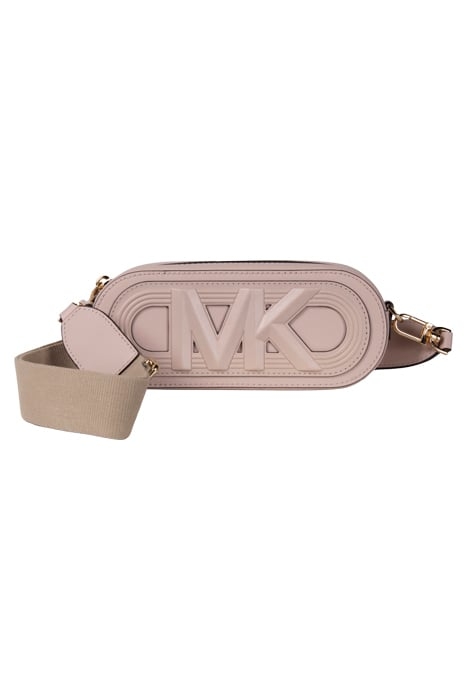 MEDIUM OVAL CROSSBODY BAG WITH LOGO IN SOFT PINK 1