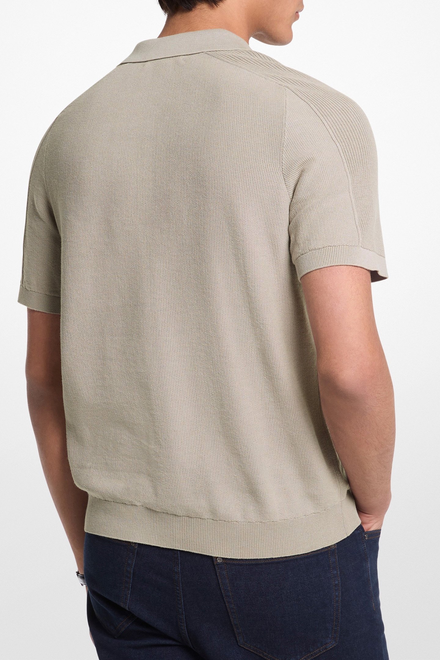TEXTURED CASUAL POLO SHIRT IN MAUVE 2