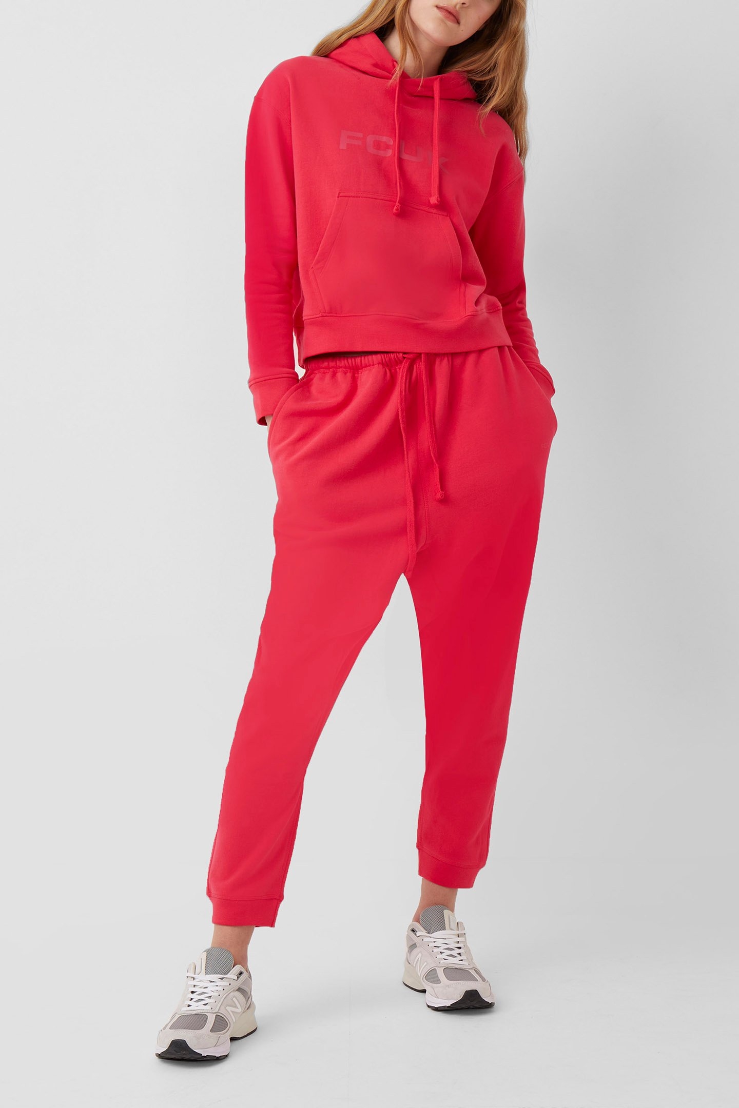 FCUK SHRUNKEN HOODIE VIRTUAL PINK 2