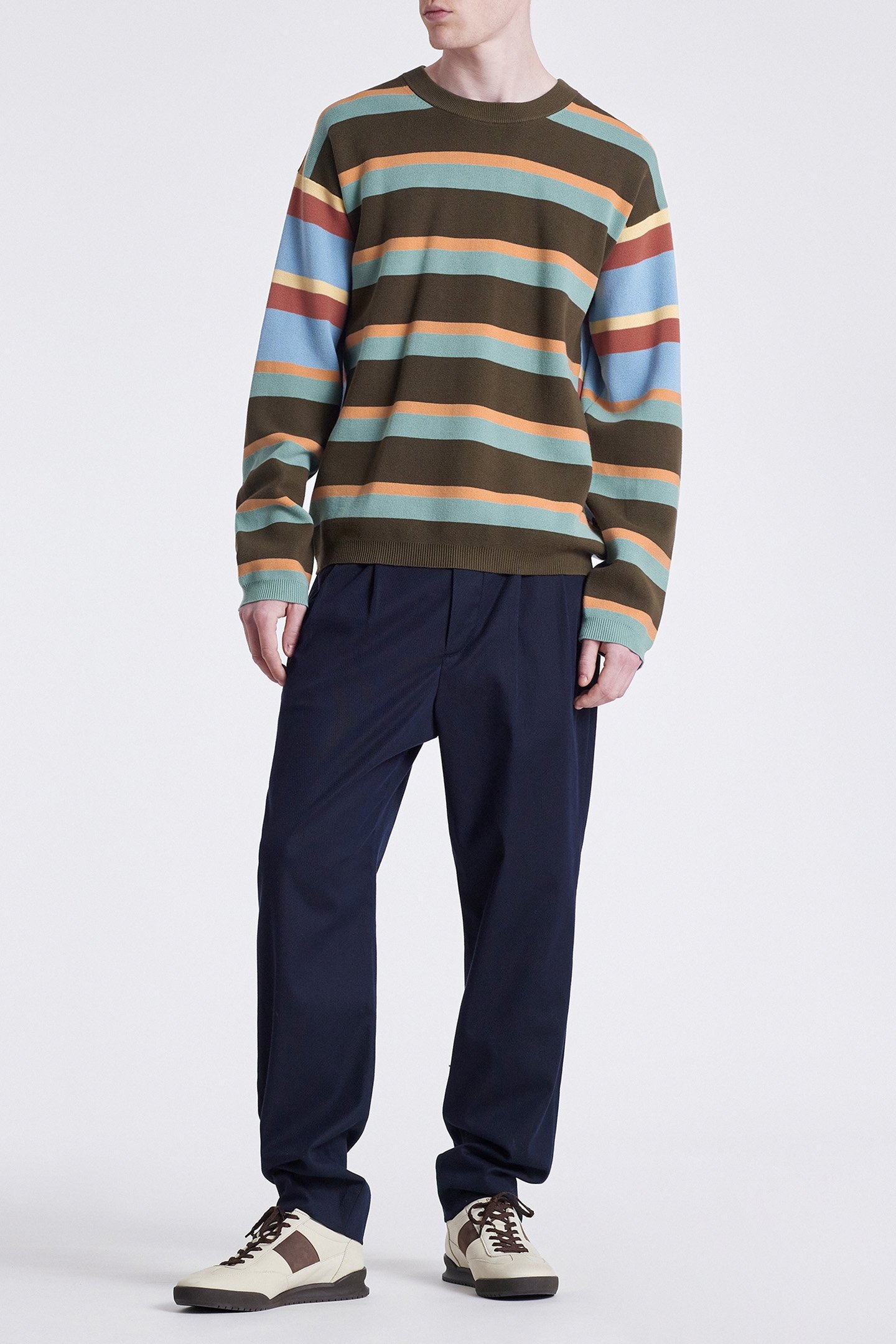 MENS SWEATER CREW NECK OLIVE GREEN 3