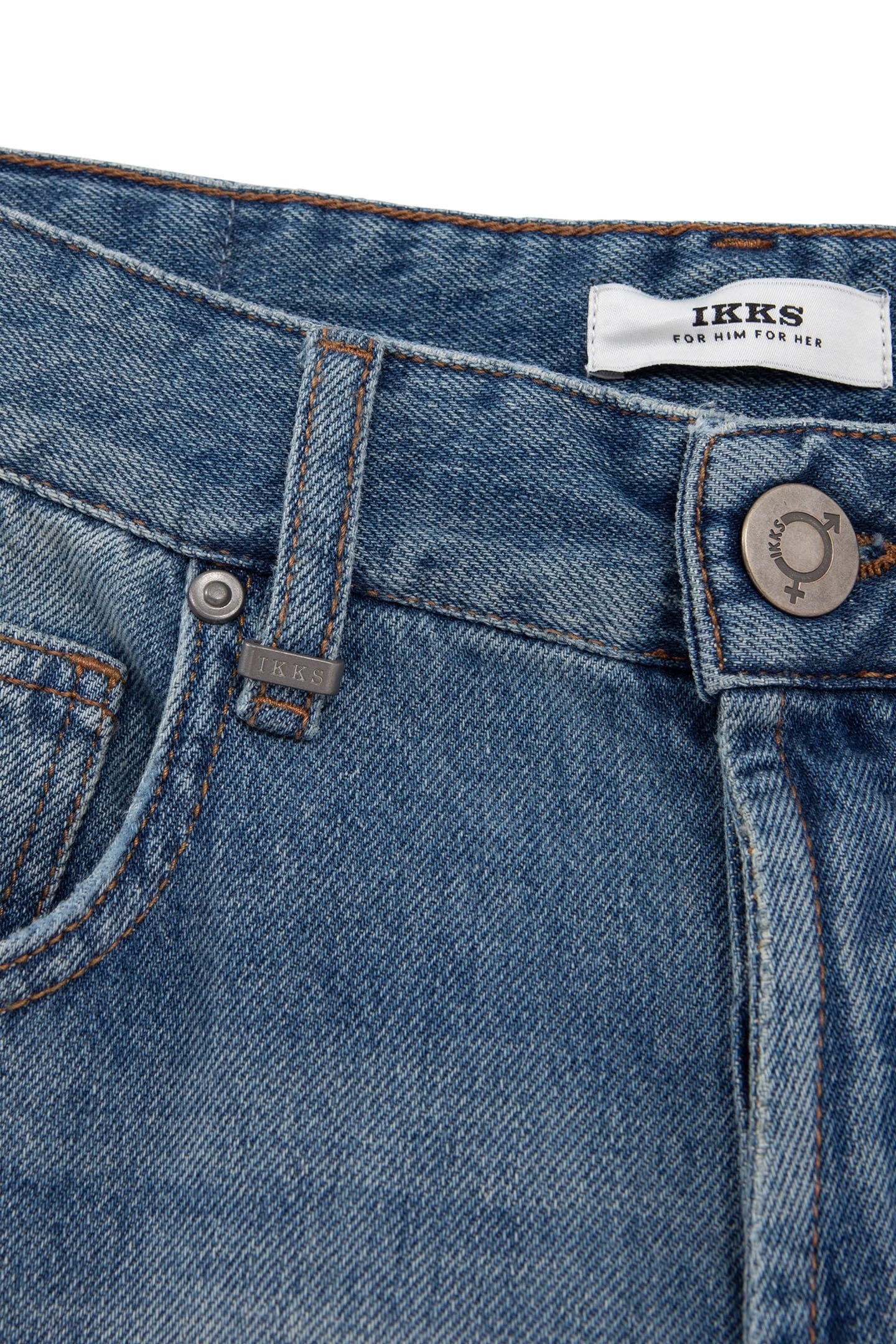 UNISEX INDIGO WATERLESS DENIM REGULAR GENDER FREE JEANS 5