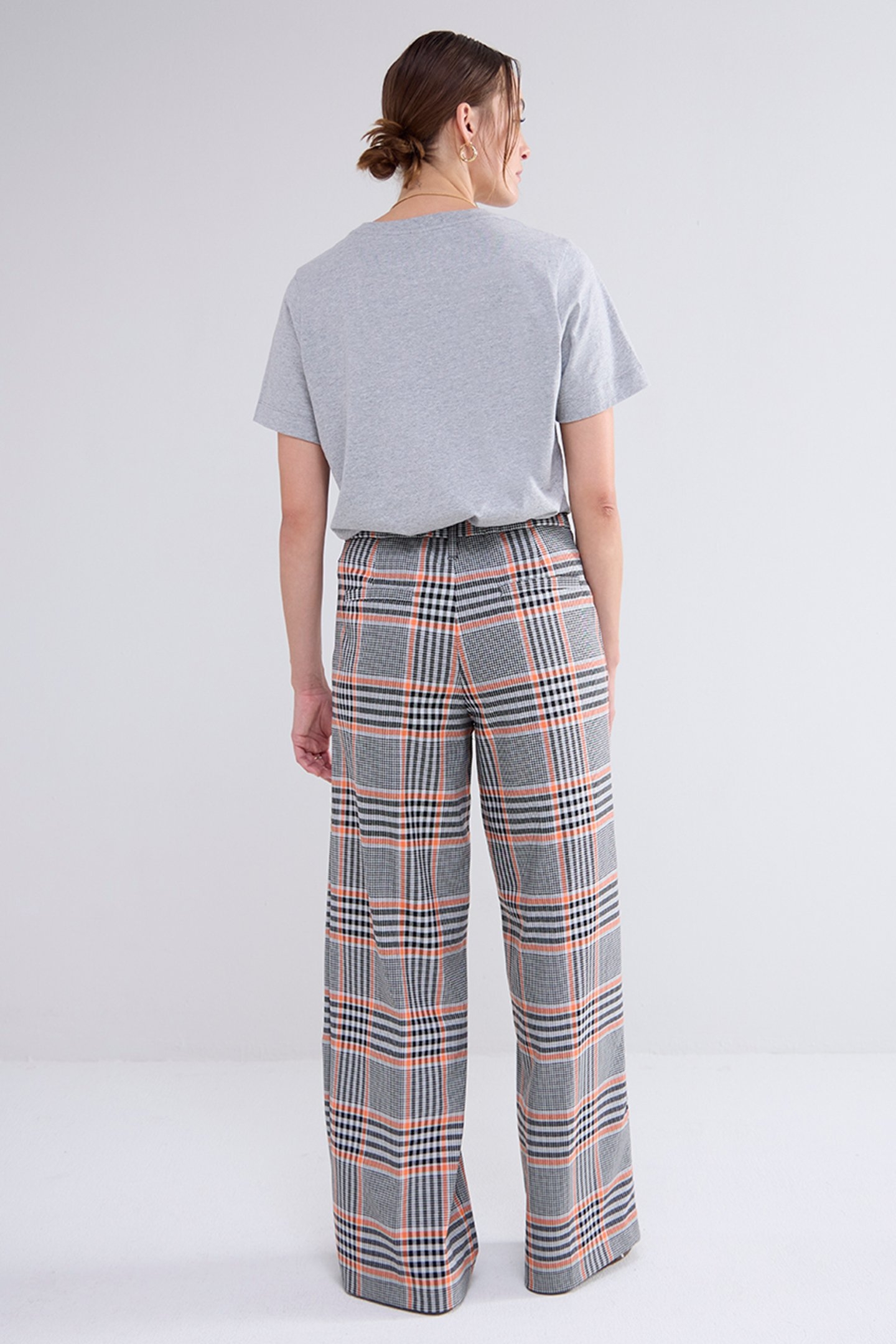 TROUSERS ORANGE CHECK PRINTS 3