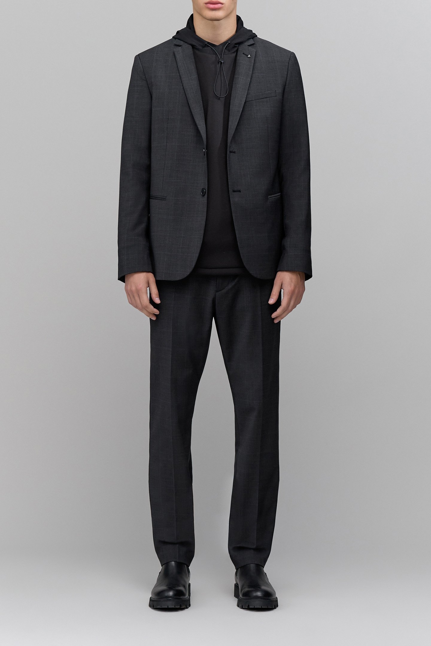 BLACK NEOPRENE HOODED SWEATSHIRT EASY CARE HOMME 5