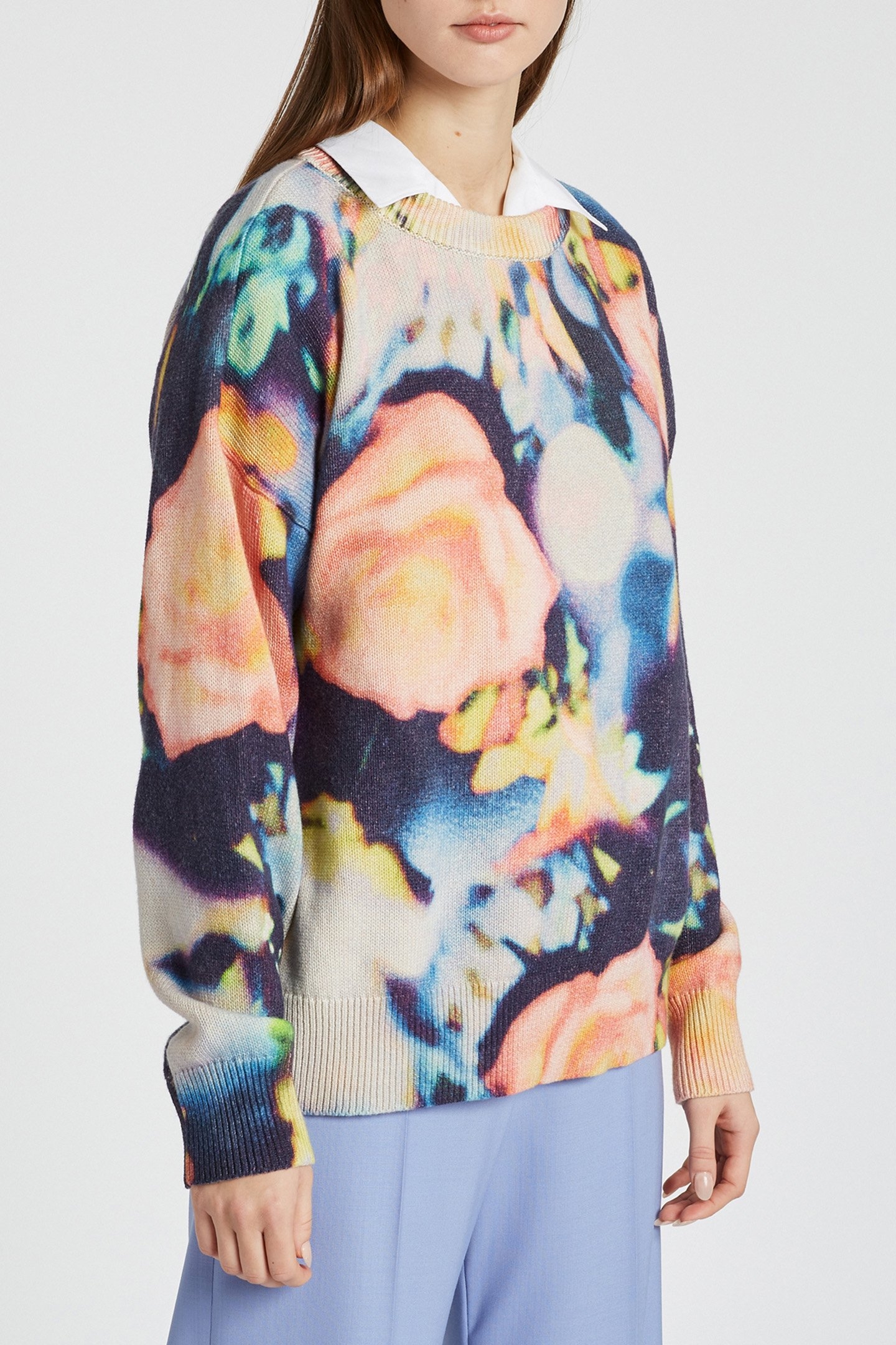 WOMENS KNITTED PULLOVER CREW NECK PRINTED 1